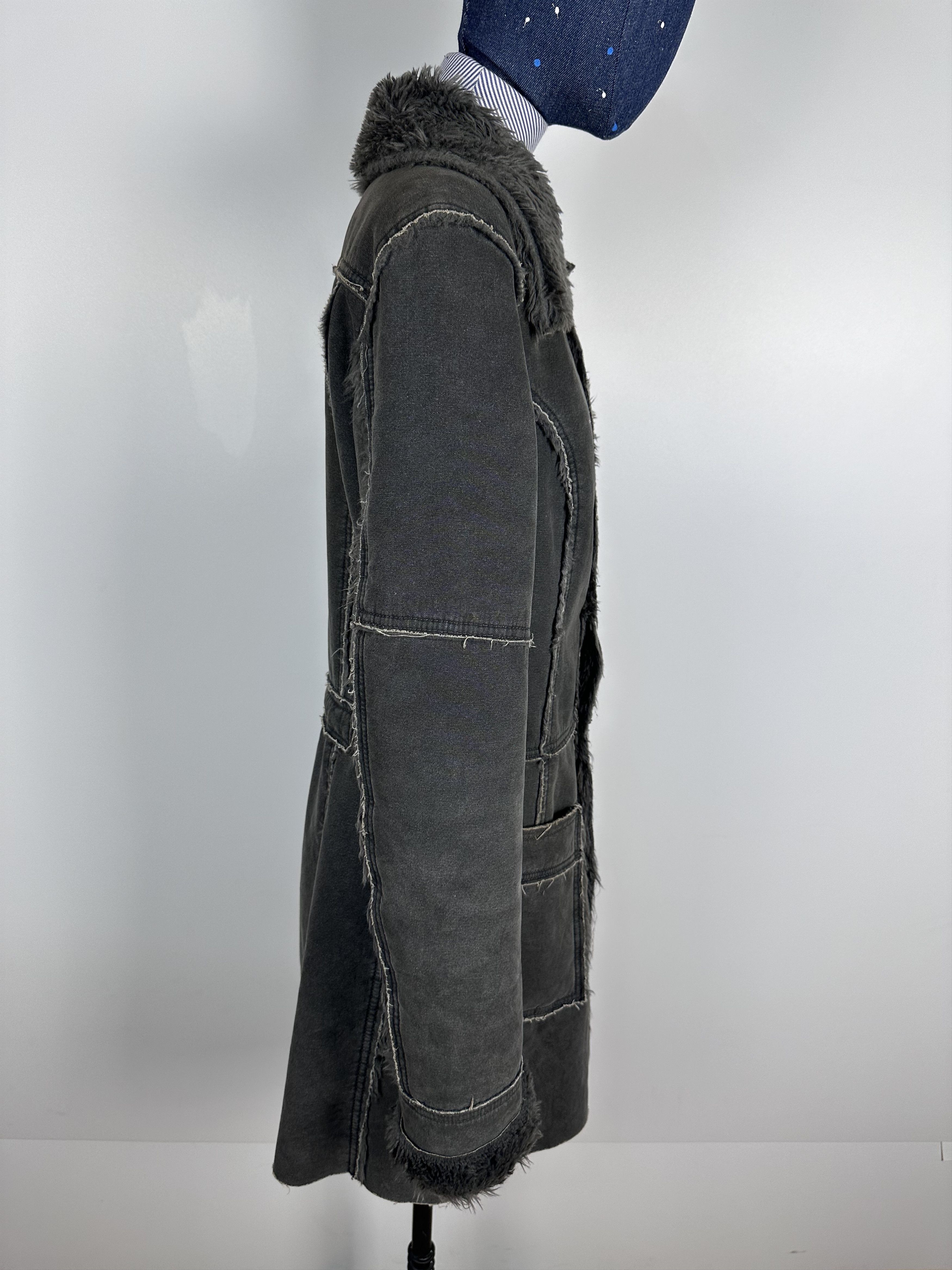 Diesel × Grailed × Vintage Diesel Grey Fur Mod Coat Unique Stitching Comfortable Size M / US 6-8 / IT 42-44 - 8 Thumbnail