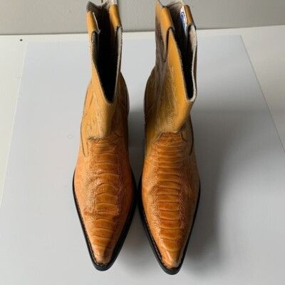 Other Guerrero Botitas Cowboy Boots Exotic Yellow Sz 5 Western Emb Size US 5 / EU 37 - 5 Thumbnail