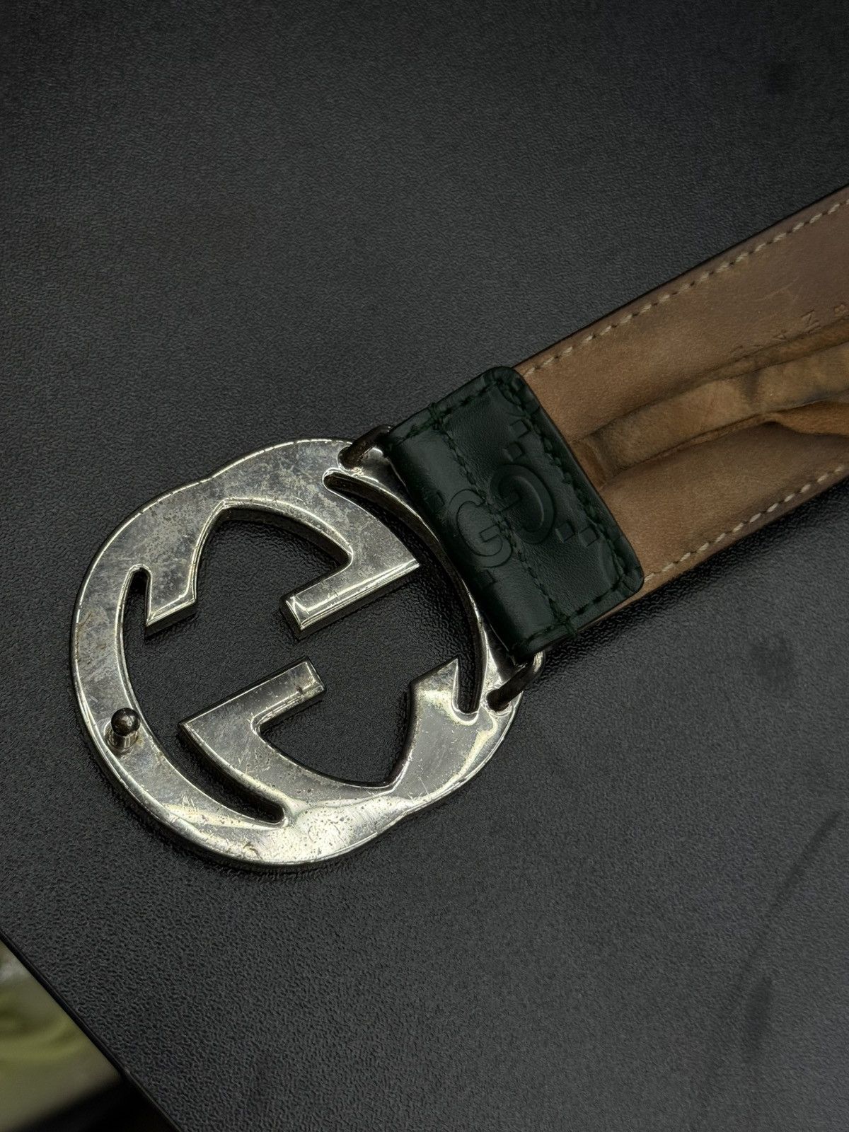 Gucci Gucci Green Monogram Belt Size 95/38 🧼 Size 38 - 11 Thumbnail