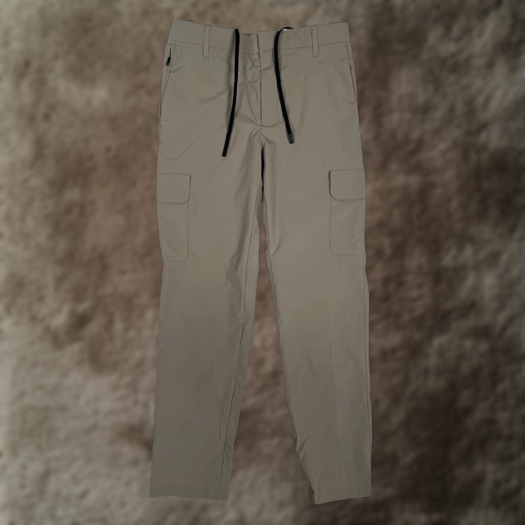 Mango MNG by Mango Cargo Pants Men's Beige Regular Fit Pocket Pockets Drawstring Waist 30x30 Casual Travel Size 30" / US 8 / IT 44 - 1 Thumbnail