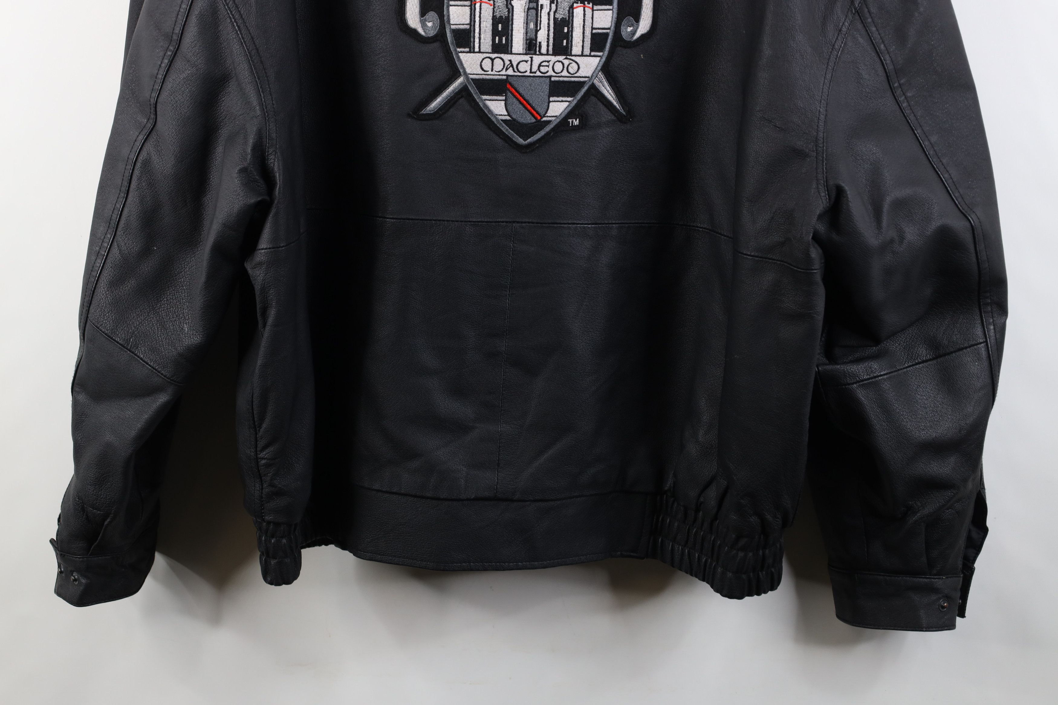 Vintage Vintage 90s Highlander Movie Quilted Leather Jacket Black Size US XL / EU 56 / 4 - 15 Thumbnail