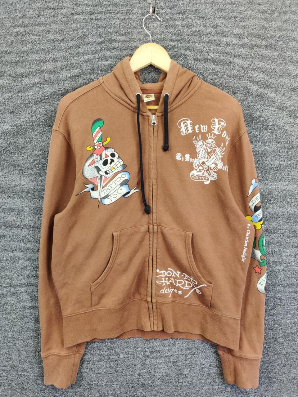 Ed Hardy Vintage Ed Hardy Christian Audigier Zipper Hoodie Brown Size US M / EU 48-50 / 2 - 4 Thumbnail
