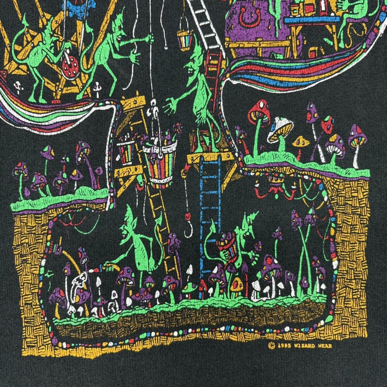Fruit Of The Loom 1995 wizard wear vintage mushroom graphic tee #mushroom Size US XL / EU 56 / 4 - 4 Thumbnail