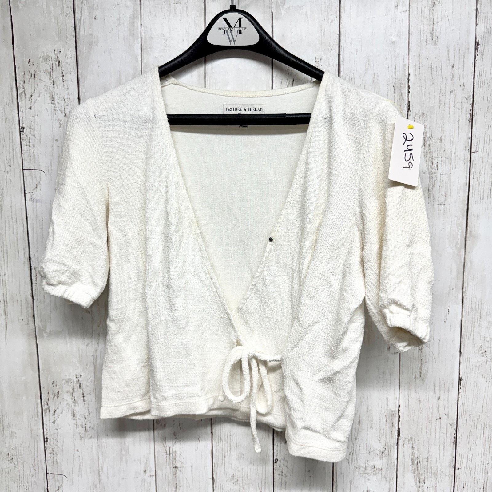 Madewell Madewell Texture & Thread Top XXS Ivory Short Sleeve Blouse Size XXS / US 00 / IT 34 - 1 Thumbnail