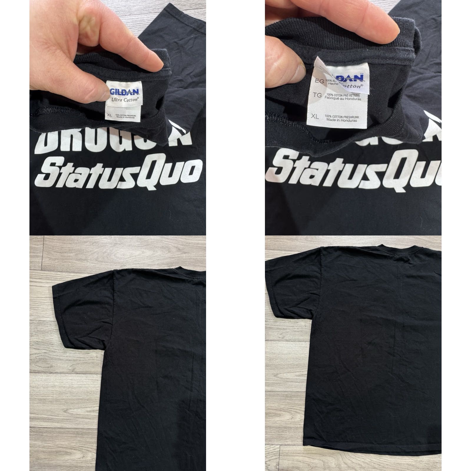 Gildan VINTAGE Sex Drugs Status Qwo Y2k Humor Art Rock Band T-Shirt Black XL Men Short Sleeve T-Shirt Size US XL / EU 56 / 4 - 8 Thumbnail