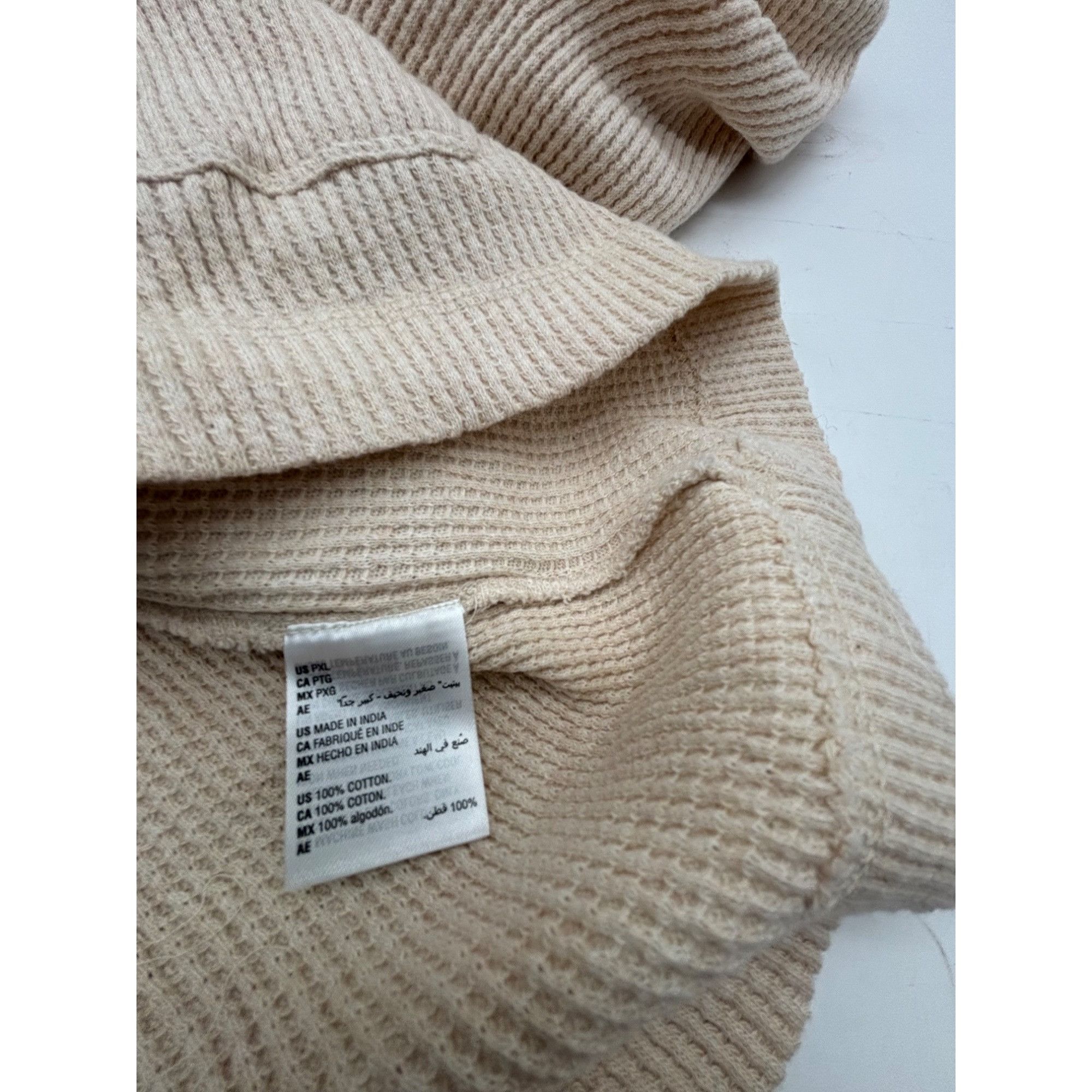 Style & Co Style & Co Petite Cotton Waffle-Knit Hoodie, Oatmeal Heather Size ONE SIZE - 7 Thumbnail