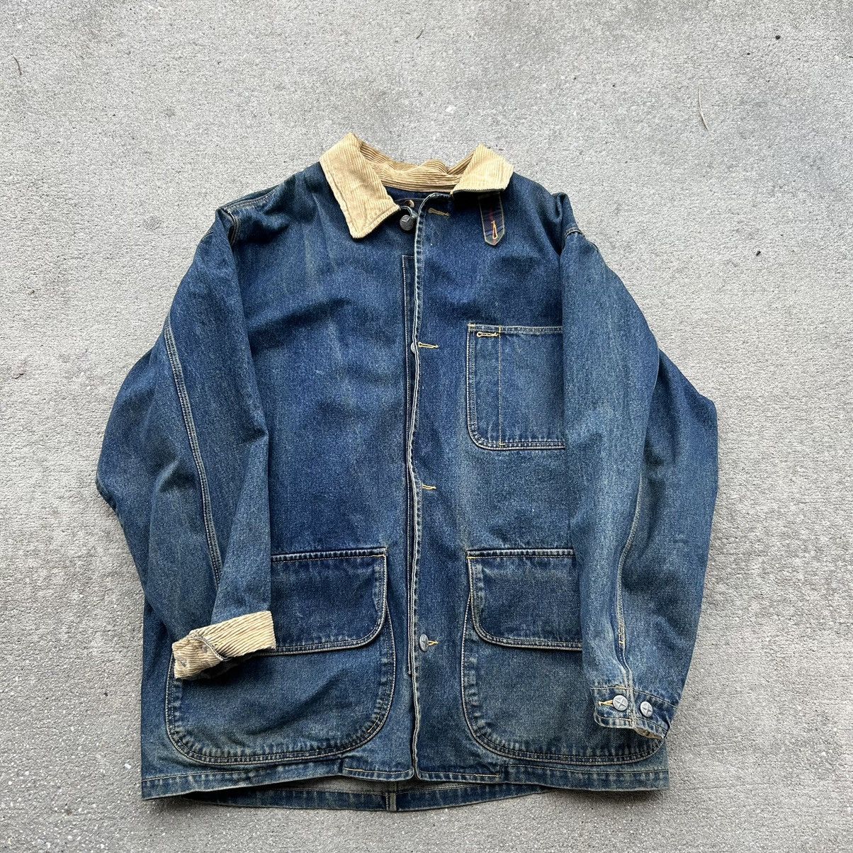image of 90's Nautica Denim Lined Chore Jacket, Men's (Size Large)