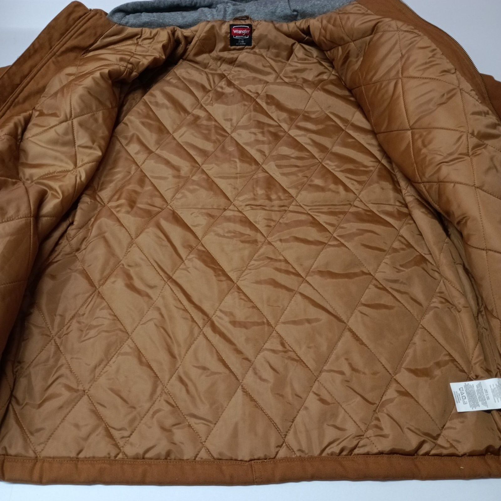 Wrangler Wrangler Jacket Quilt Lined Brown Men's XL Canvas Hooded Size US XL / EU 56 / 4 - 7 Thumbnail