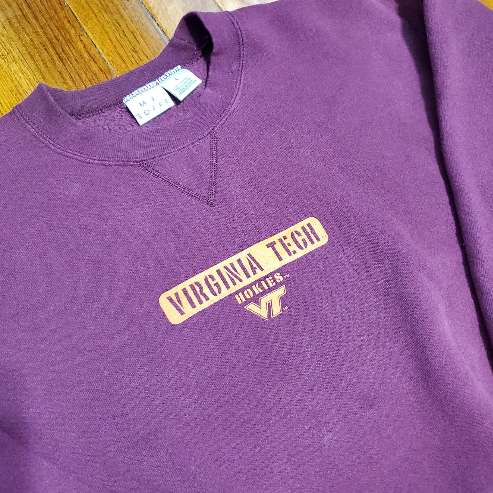 Soffe VINTAGE Virginia Tech Soffe Pullover Sweatshirt Shirt Adult L Red 90s Letterman Mens Size US L / EU 52-54 / 3 - 4 Thumbnail