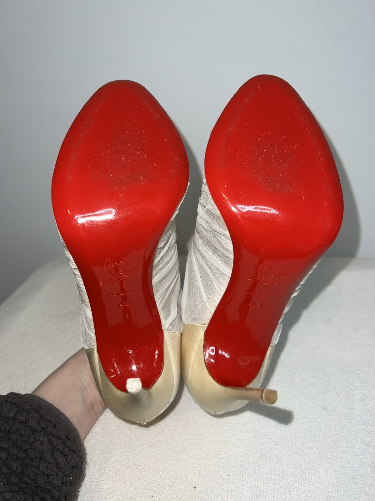 Christian Louboutin Christian Louboutin Silk Canonita 100 MM Booties 40 Size US 10 / IT 40 - 9 Thumbnail