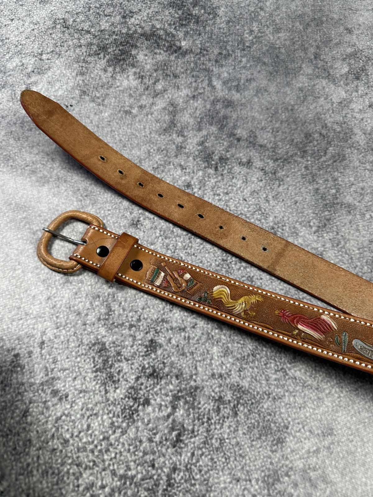 Leather Vintage Indians Mexico Leather Belts Streetwear Avant Garde Size ONE SIZE - 2 Thumbnail