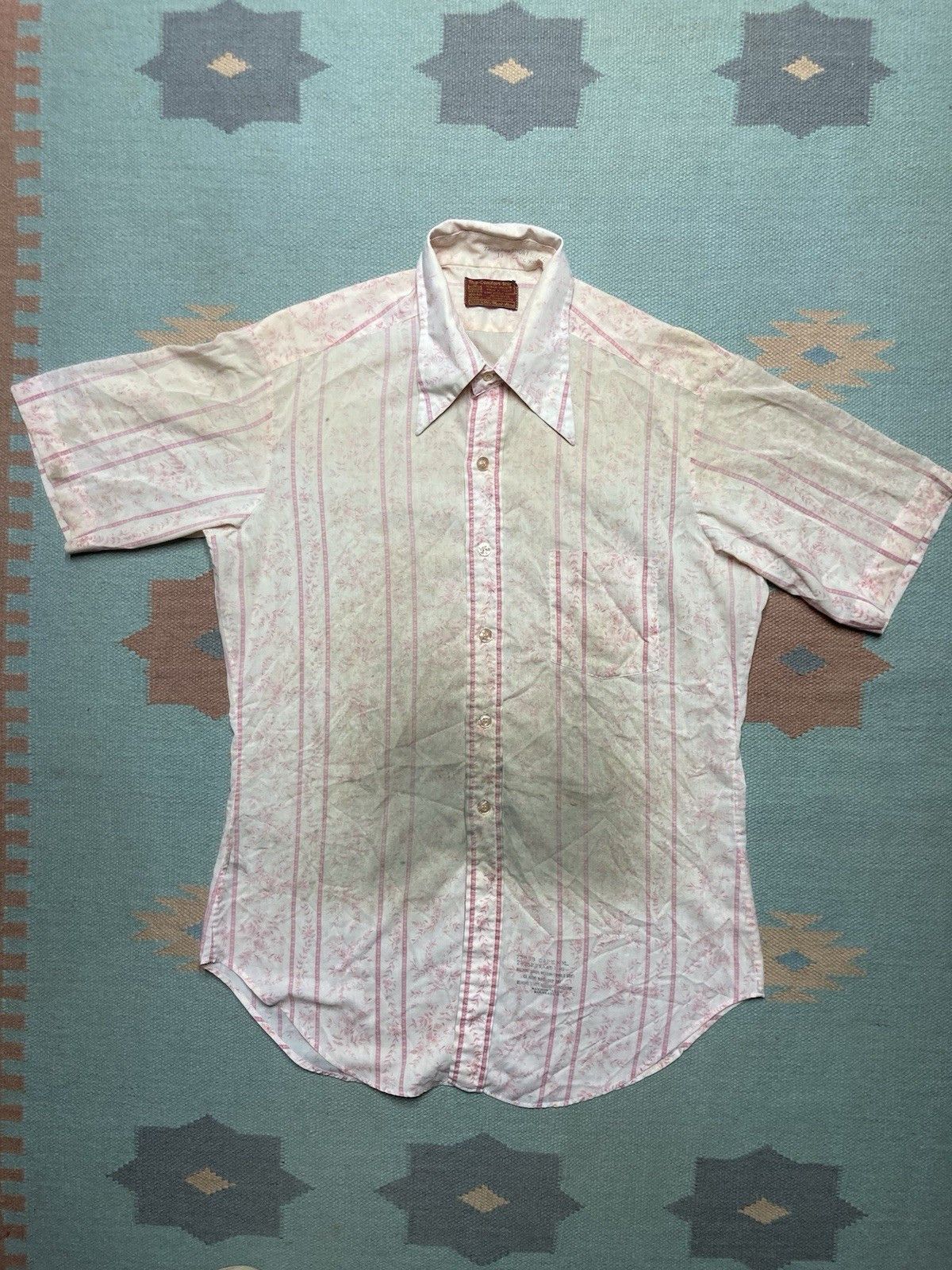 Sears × Vintage Vtg 70s button shirt kings road sears floral flowers thin XL Size US XL / EU 56 / 4 - 1 Thumbnail