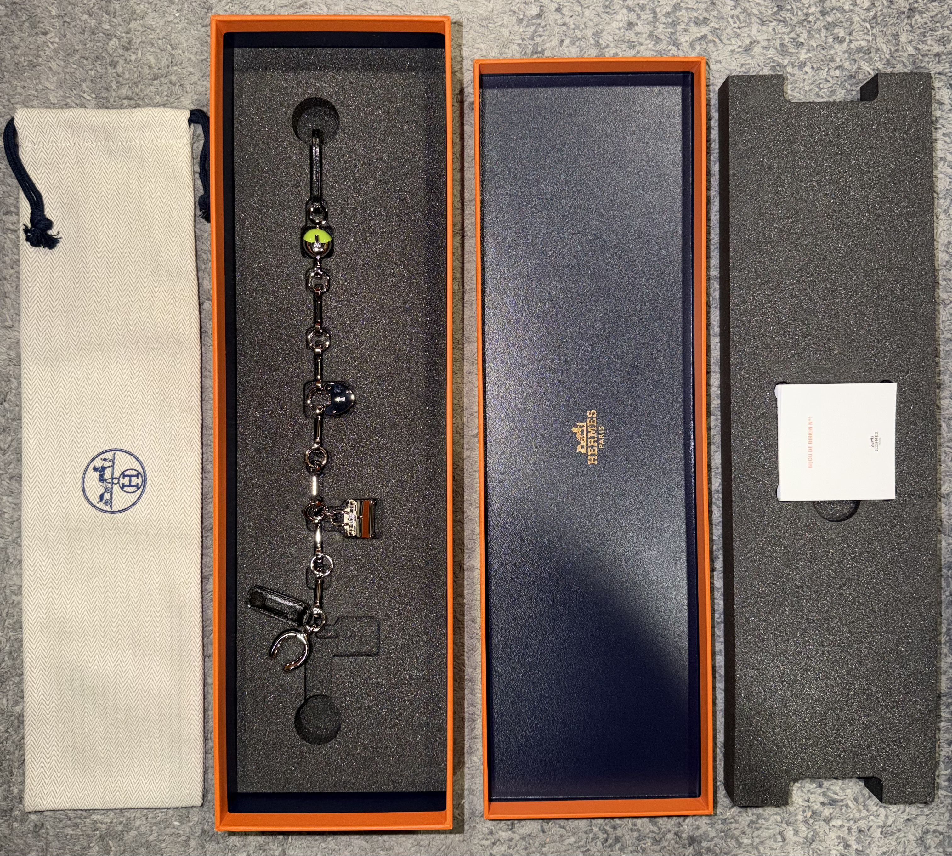 Hermes Hermes Bijou De Sac Charm Green Apple Birkin Kelly Black Bag Size ONE SIZE - 6 Thumbnail