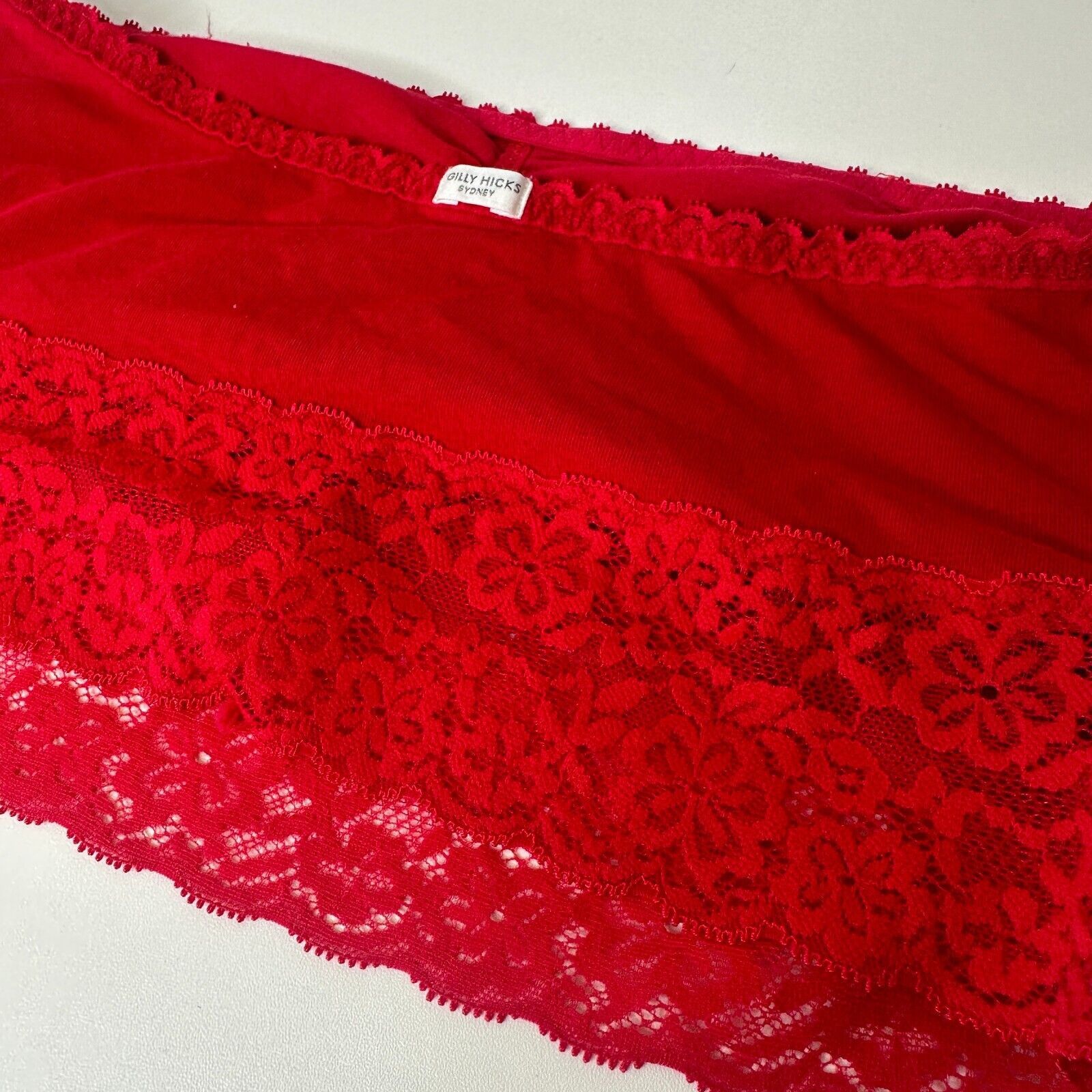 Other Gilly Hicks Bright Red Lace Design Relaxed Bandeau Top Large Size L / US 10 / IT 46 - 6 Thumbnail