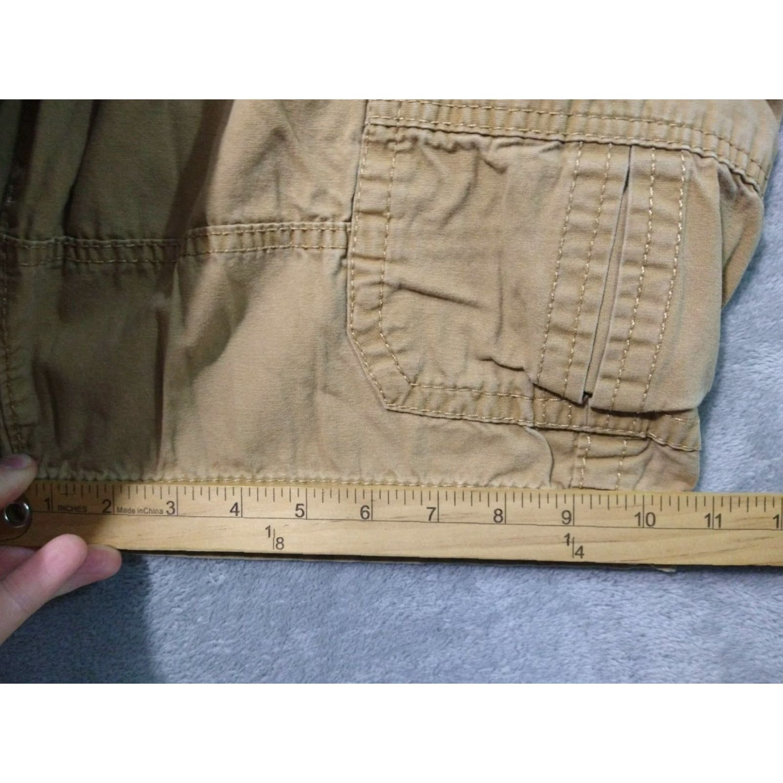 Vintage Urban Pipeline Cargo Shorts Mens 32 Beige Hip Hop Style Utility Baggy Short Pants Size US 32 / EU 48 - 6 Thumbnail