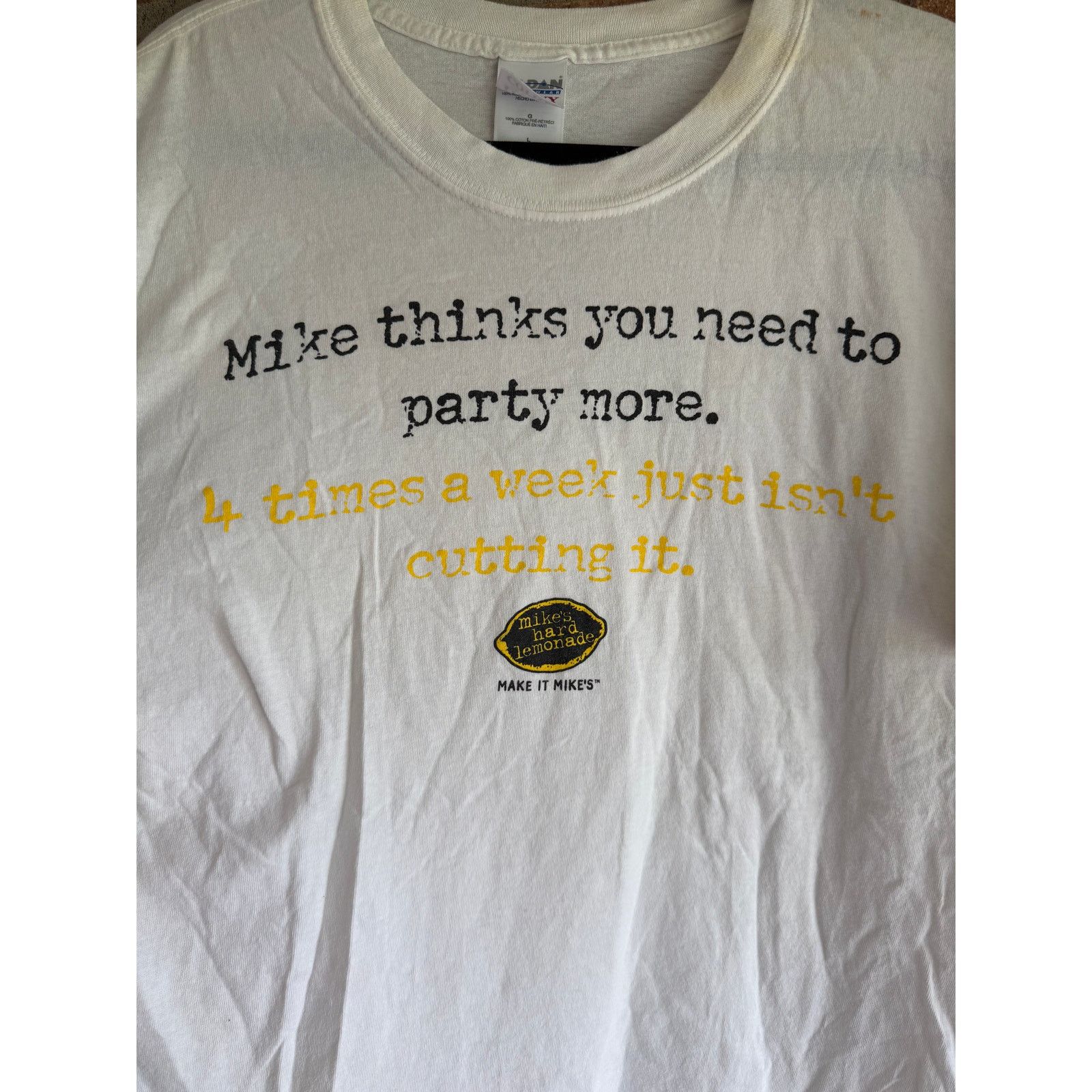 Gildan Mikes Hard Lemonade T Shirt Large White Graphic Tee Size US L / EU 52-54 / 3 - 2 Thumbnail