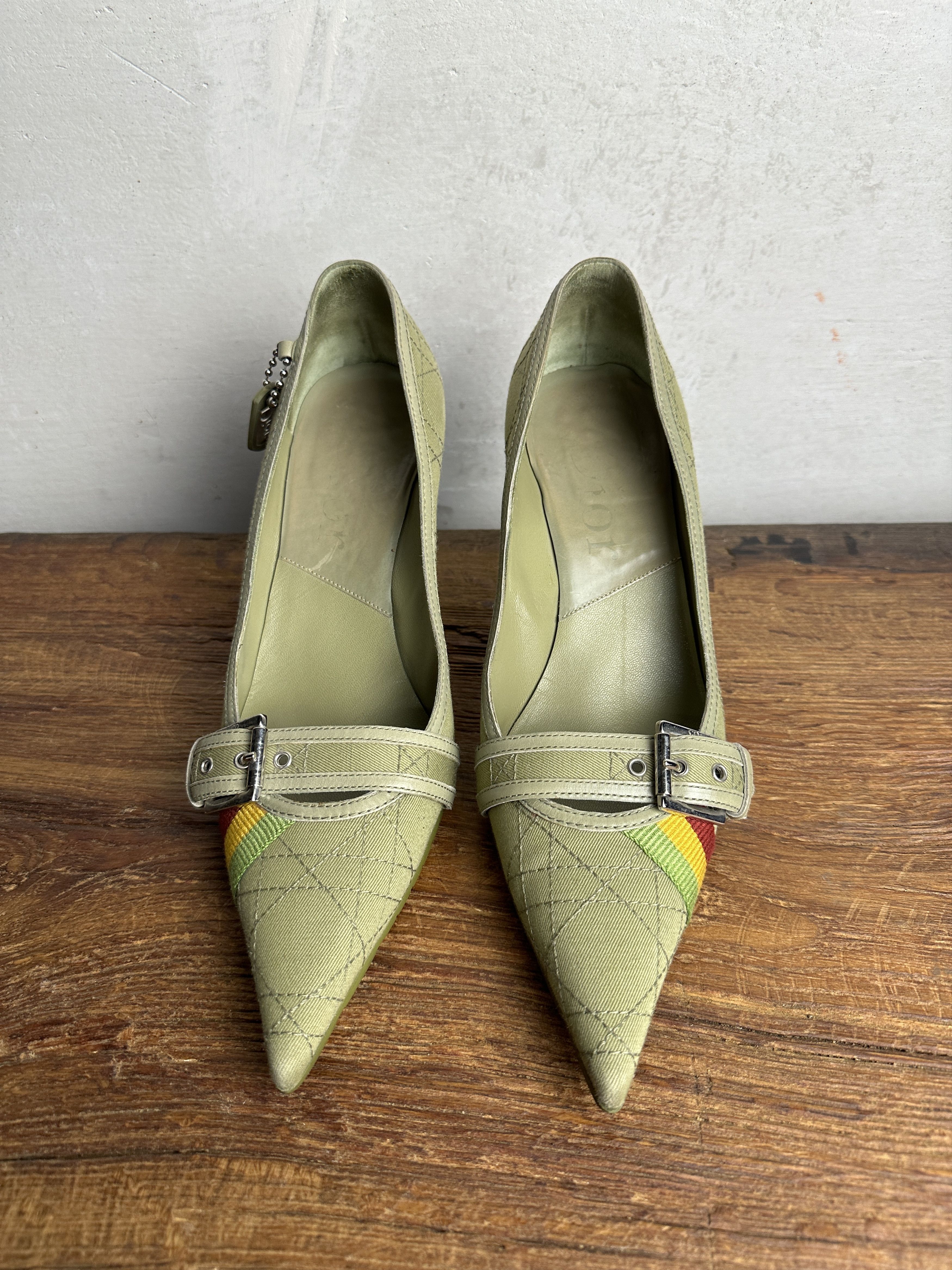 Dior RARE Dior Heels 2004 John Galliano's Rasta Collection Size US 8.5 / IT 38.5 - 5 Thumbnail