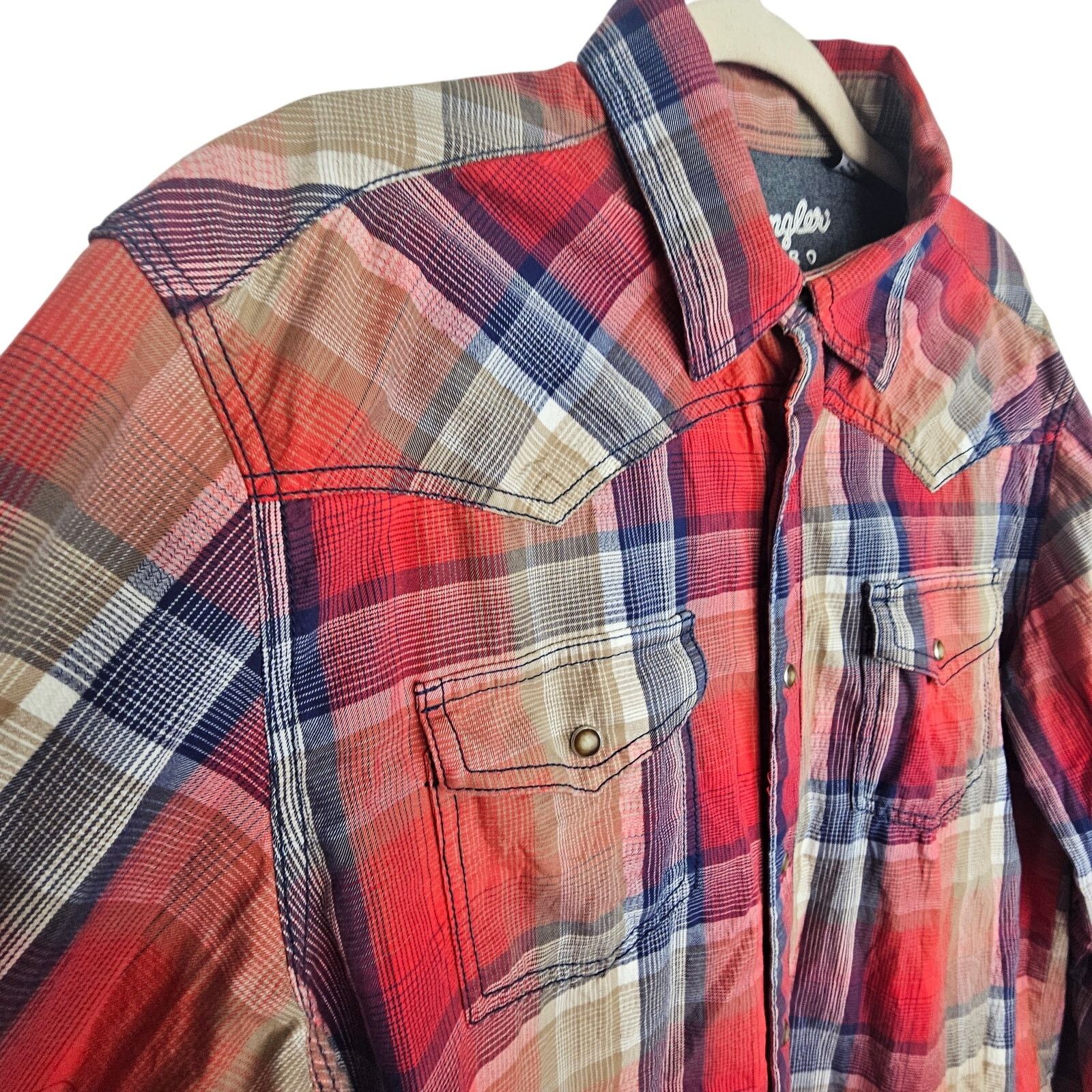 Wrangler Wrangler Retro Men Plaid Western Shirt L Snap Country Cowboy Size US L / EU 52-54 / 3 - 6 Thumbnail
