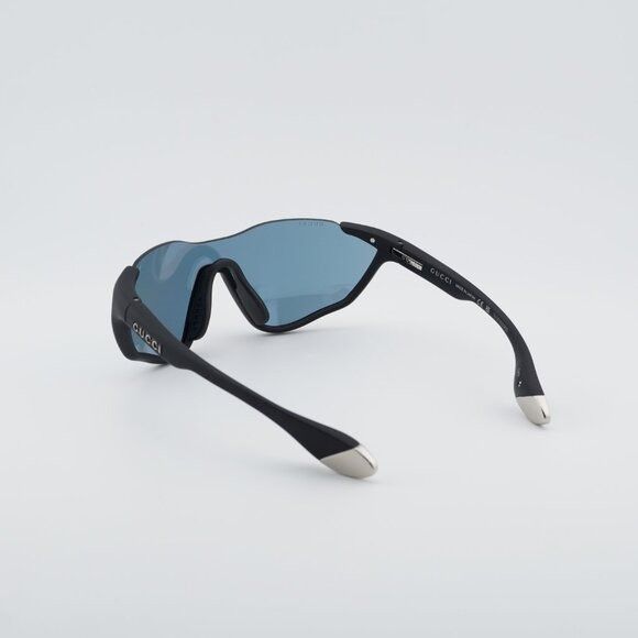 Gucci Gucci GG2018S 001 Sunglasses Matte Black Shield Frame, Smoke Size ONE SIZE - 9 Thumbnail
