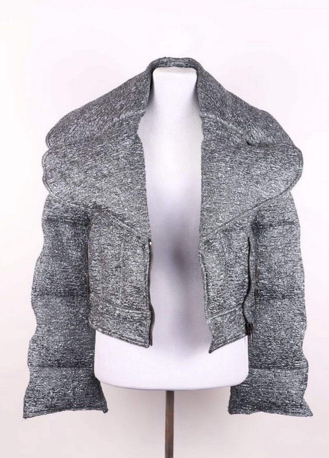 Burberry Prorsum RARE Sample Burberry Prorsum Metallic Biker Jacket Cropped Size S / US 4 / IT 40 - 1 Thumbnail