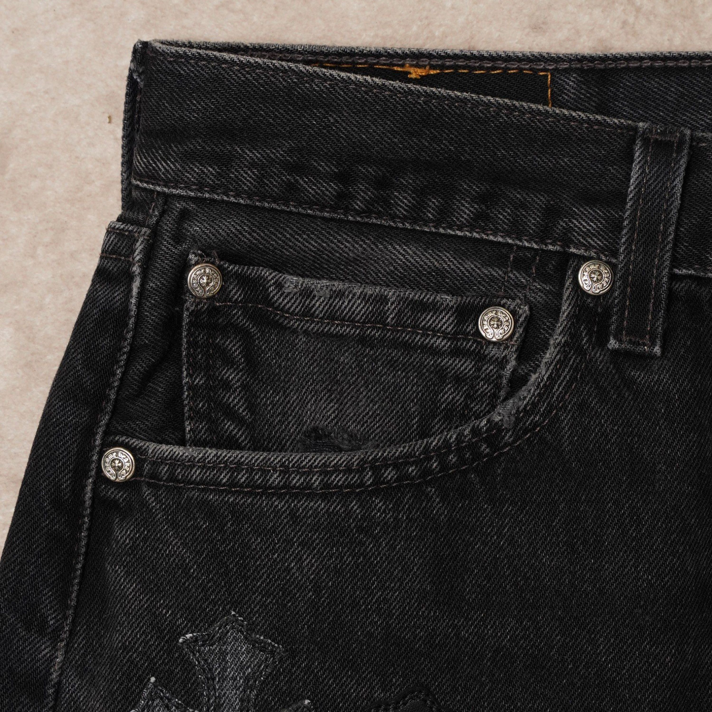 Chrome Hearts Chrome Hearts Black Denim Overpatched Vintage Jeans Size US 33 - 8 Thumbnail