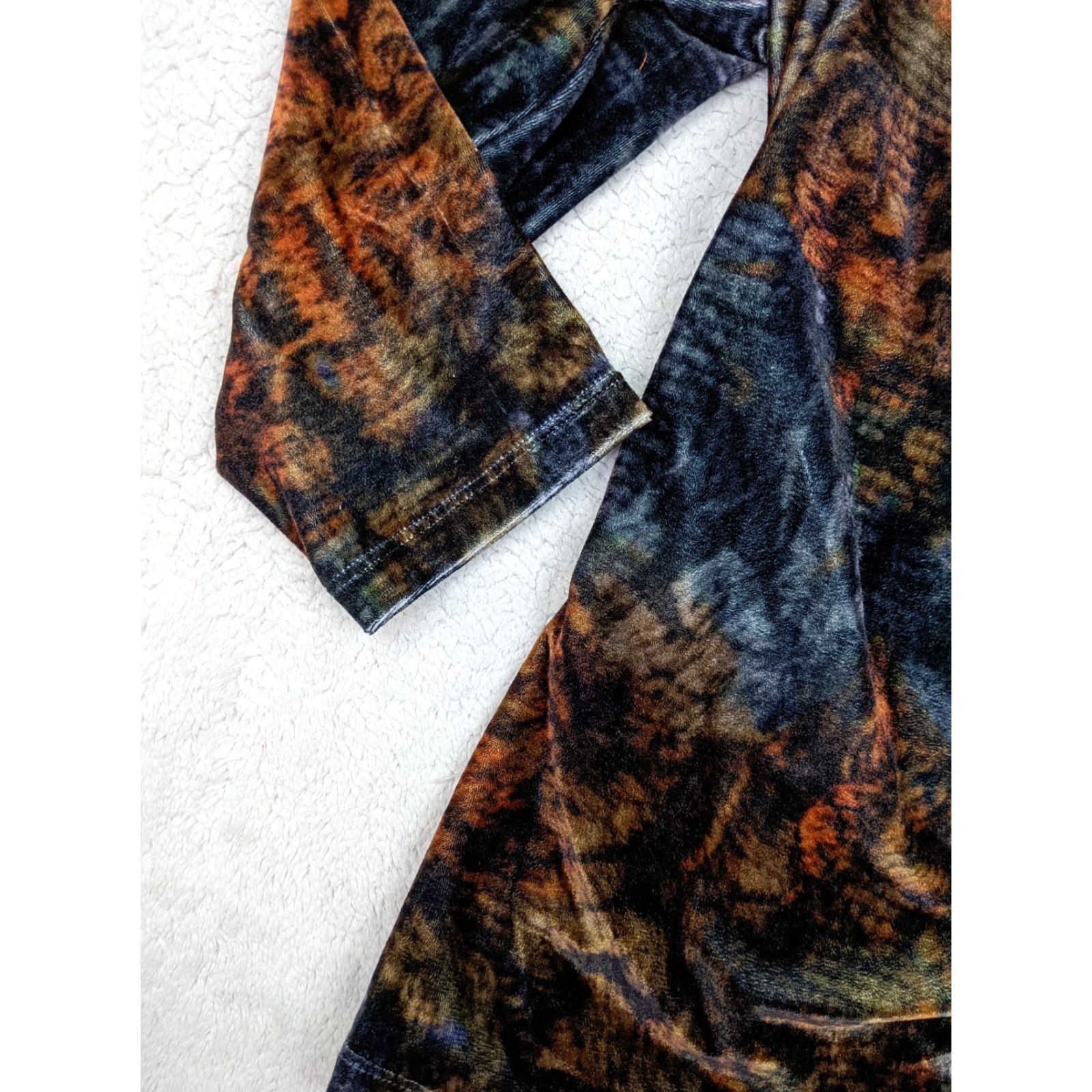 Soft Surroundings Soft Surroundings Womens S Orange Velvet Alyssa Mock Wrap Top V Neck Blouse Tunic Floral 3/4 Sleeve Size S Mens Womens Girls Boys Size S / US 4 / IT 40 - 3 Thumbnail
