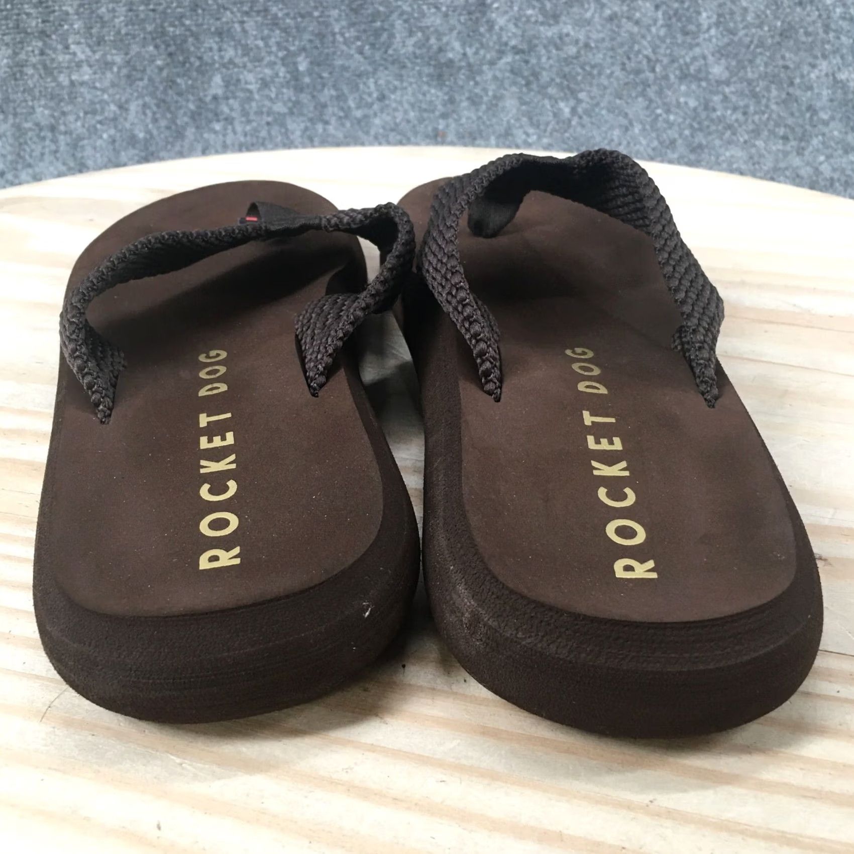 Vintage Rocket Dog Sandals Womens 10 Sunset Webbing Flip Flop Flats C269 Brown Slip On Size US 10 / IT 40 - 6 Thumbnail
