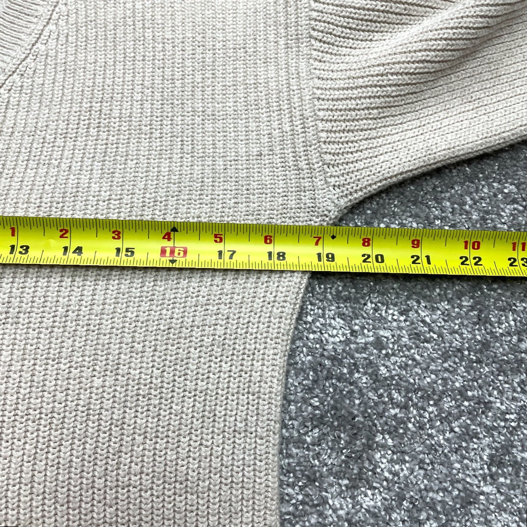 American Eagle Outfitters American Eagle Outfitters Sweater Womens S Beige Pullover Knit V-Neck Ribbed Solid Logo Size S / US 4 / IT 40 - 7 Thumbnail