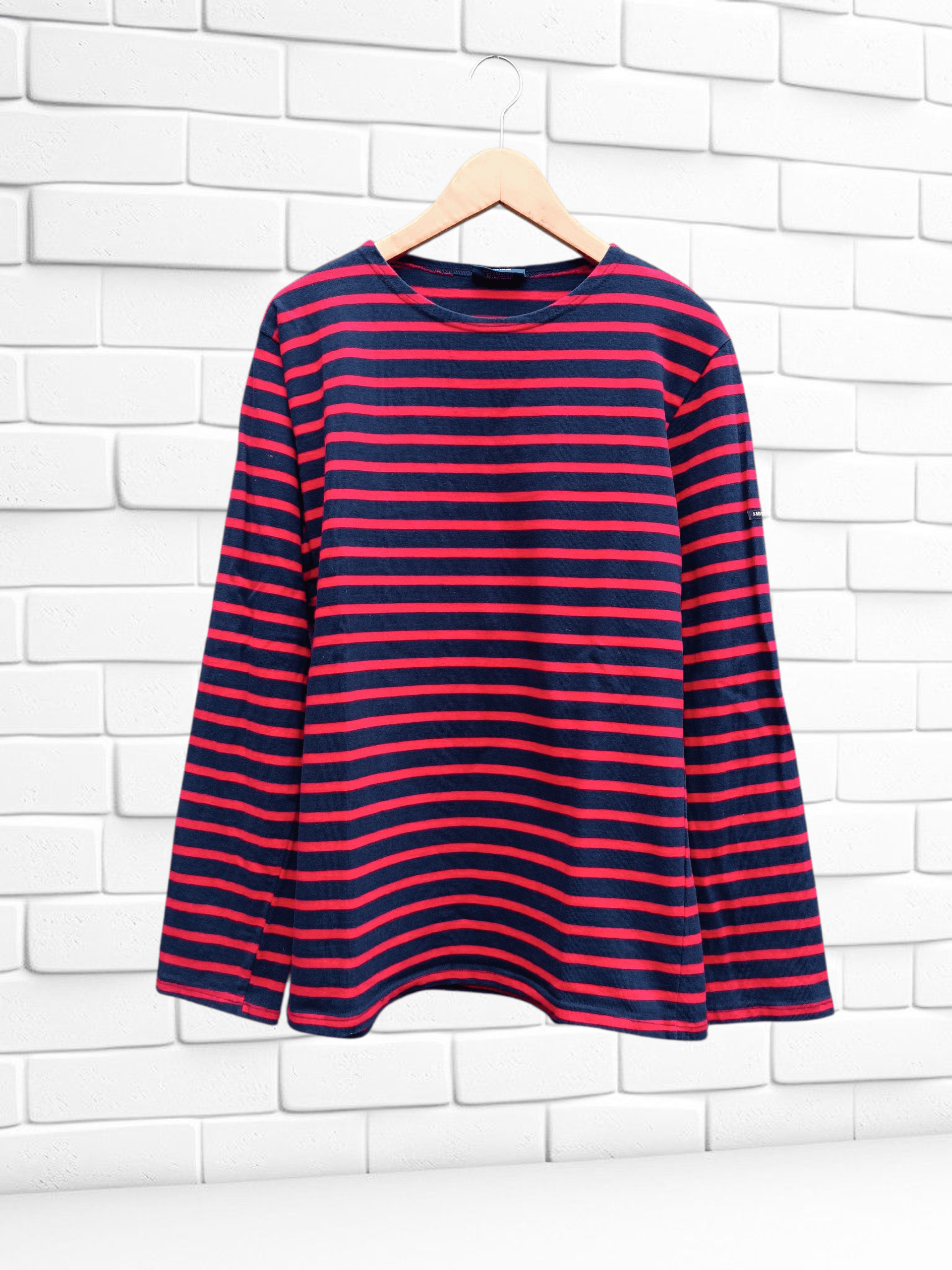 Saint James Saint James Red Blue Stripe T-shirt Nirvana Style Size US L / EU 52-54 / 3 - 1 Thumbnail
