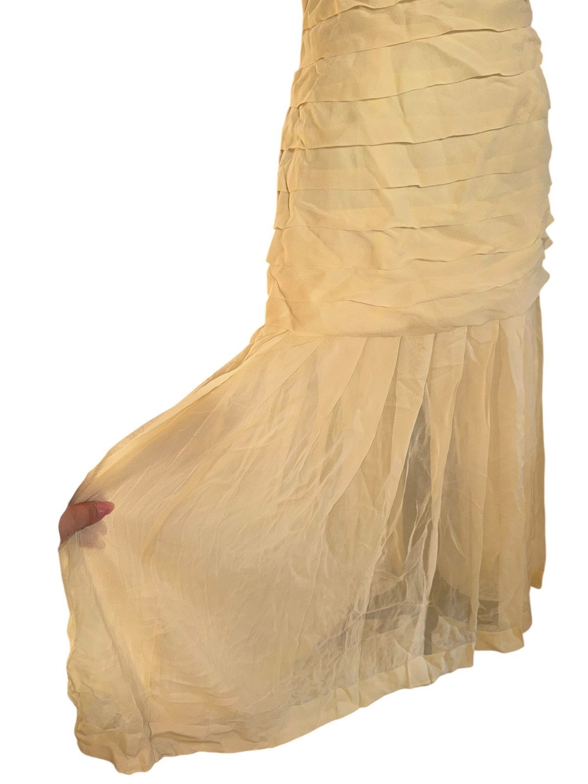 Vintage VTG Dreamy Sheer Ruffled layered SILK Maxi Formal Dress Size M / US 6-8 / IT 42-44 - 5 Thumbnail