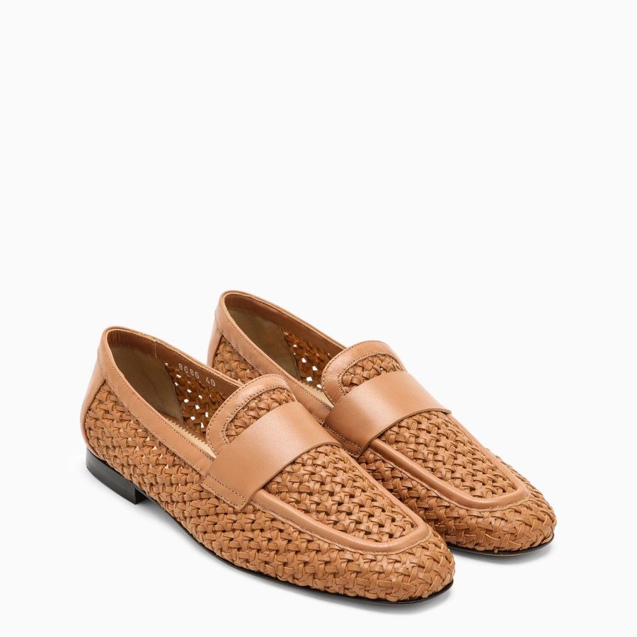 o1d2blof0824 Woven Leather Moccasin in Brown