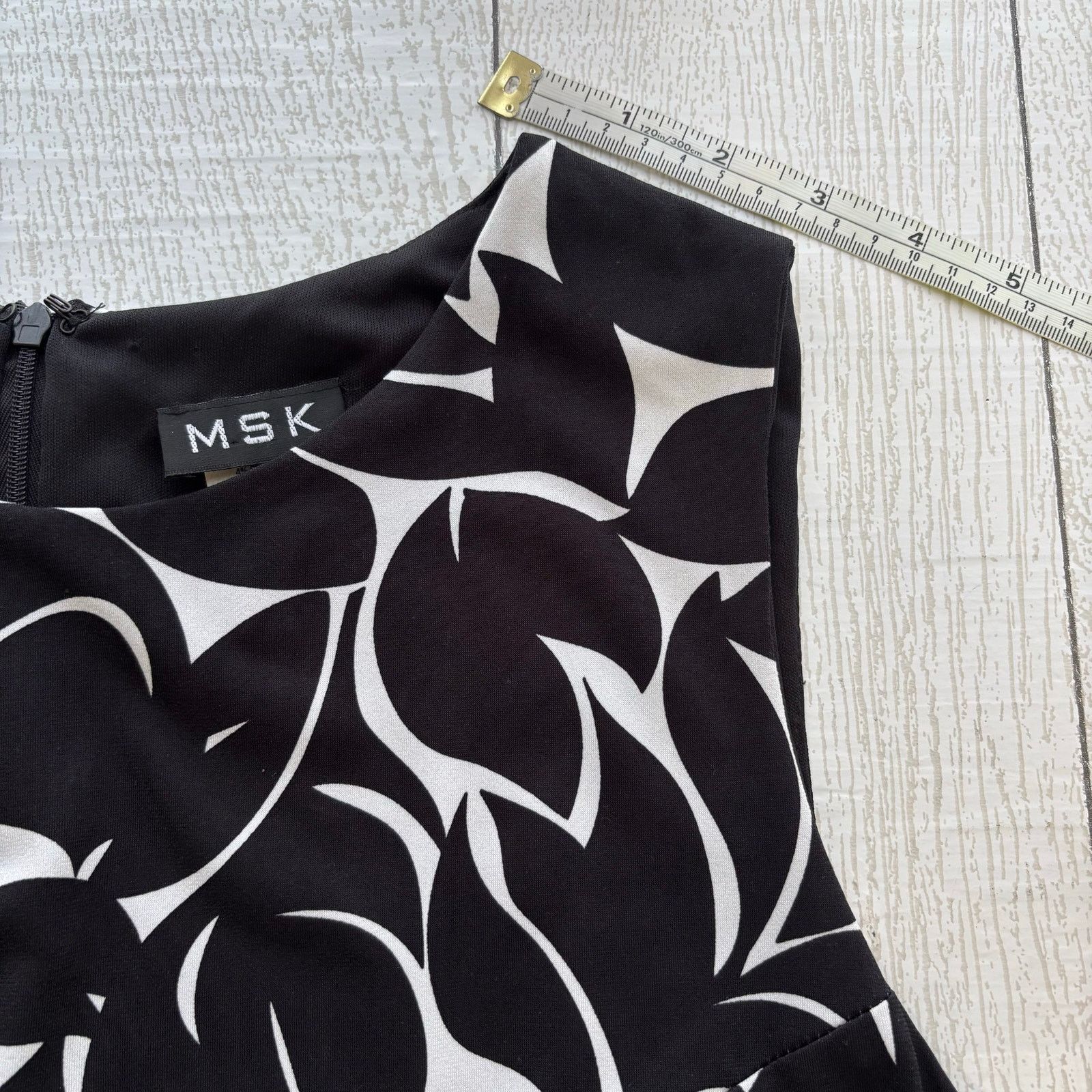 Other MSK Black White Abstract Print Sleeveless Sheath Dress 14 Size XL / US 12-14 / IT 48-50 - 4 Thumbnail