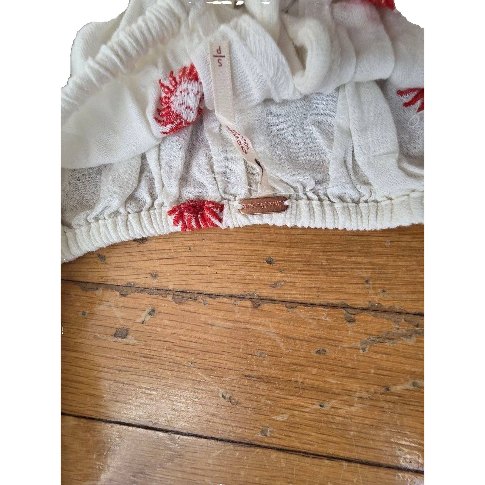 Free People Free People Emory Embroidered Dress White/Red S/P A001147 Size S / US 4 / IT 40 - 7 Thumbnail