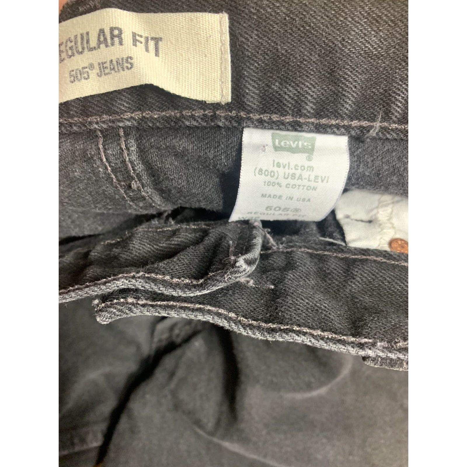 Levi's VINTAGE Levi's 505 Straight Fit Black Jeans Adult Mens Size 34 X 30 Size US 34 / EU 50 - 4 Thumbnail