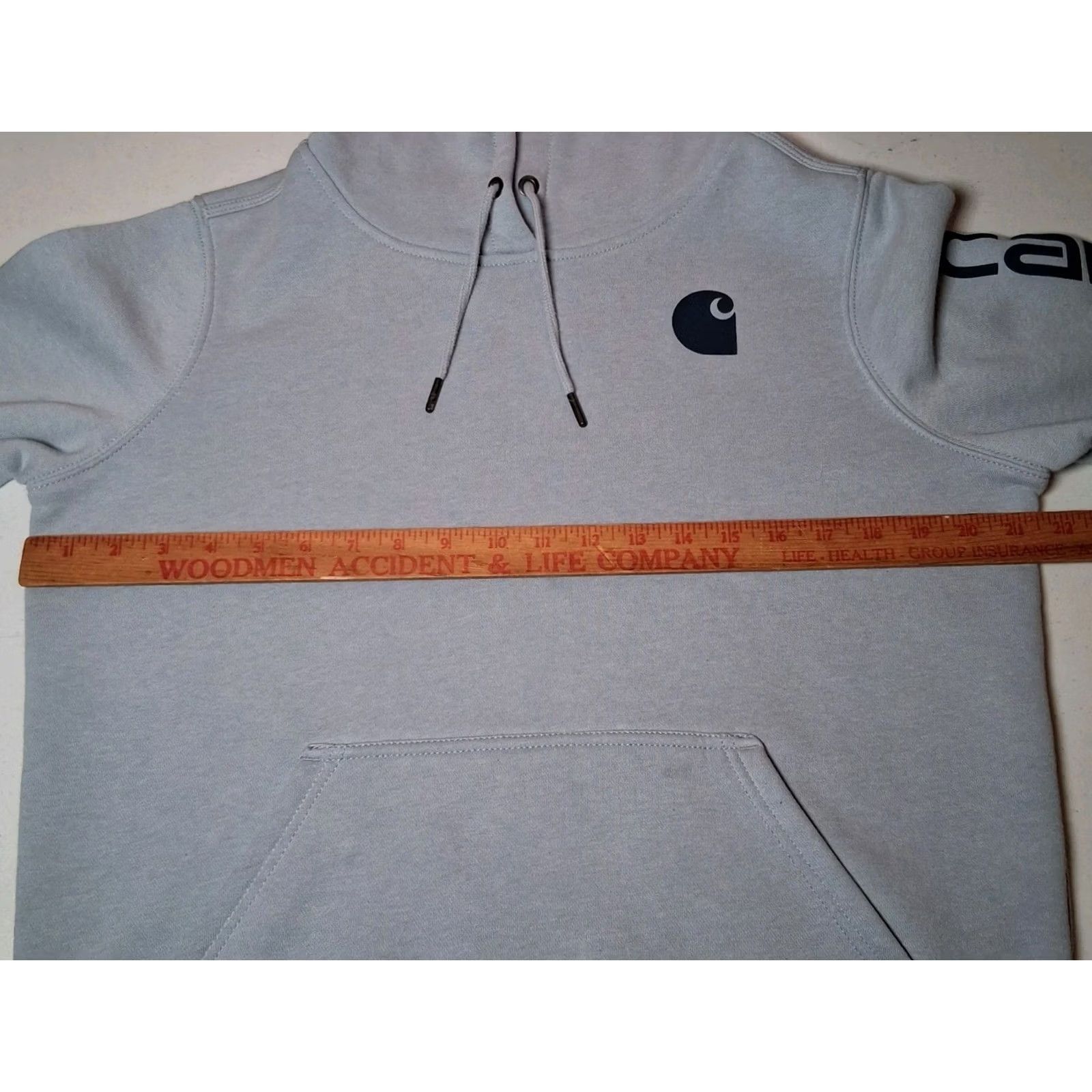 Carhartt Carhartt Hoodie Hooded Sweatshirt M Relaxed Fit Light Blue Work Workwear Pullover Hooded Logo Spellout Casual Women Size M / US 6-8 / IT 42-44 - 6 Thumbnail