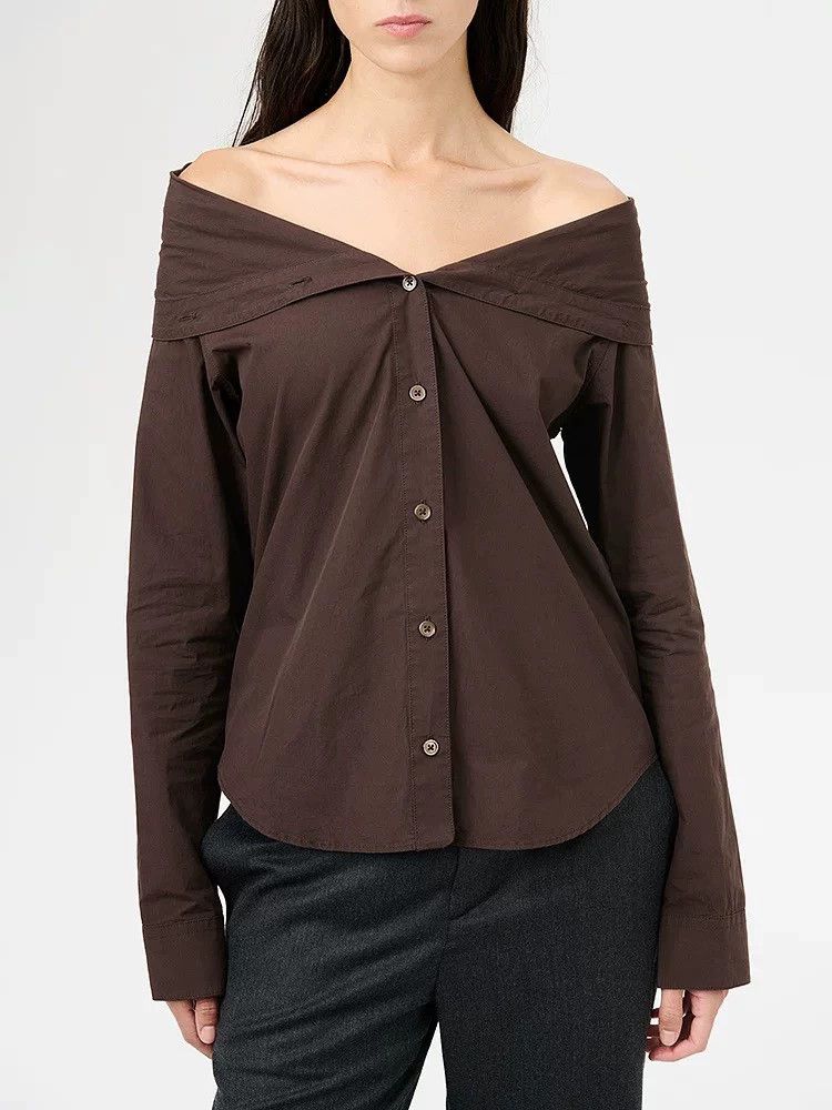 Our Legacy Our Legacy size36 Dark brown coarse silk shirt Size S / US 4 / IT 40 - 3 Thumbnail