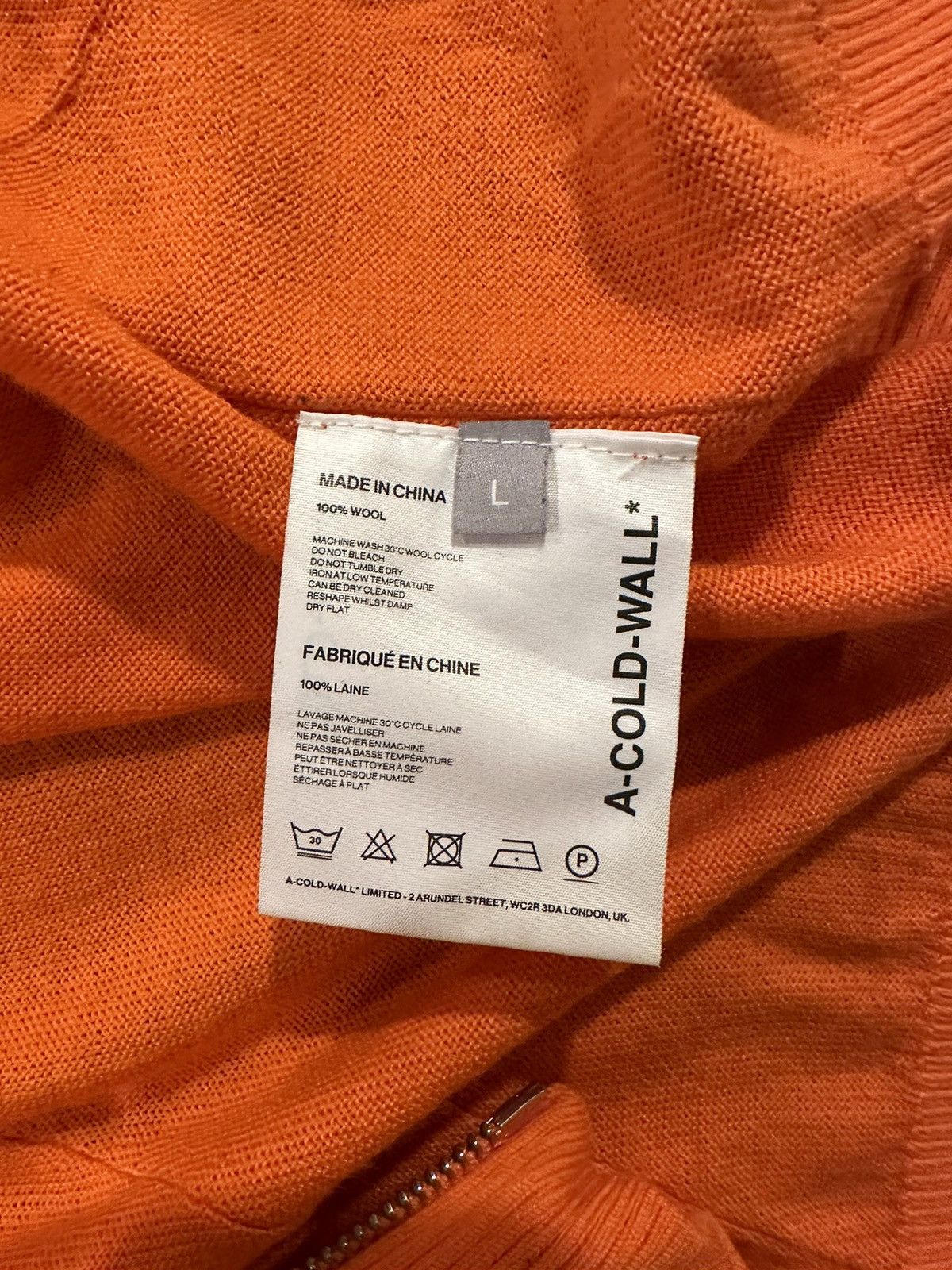 A-COLD-WALL* A-Cold-Wall Zip Up Orange Turtleneck Cardigan Sweater Size US L / EU 52-54 / 3 - 13 Thumbnail
