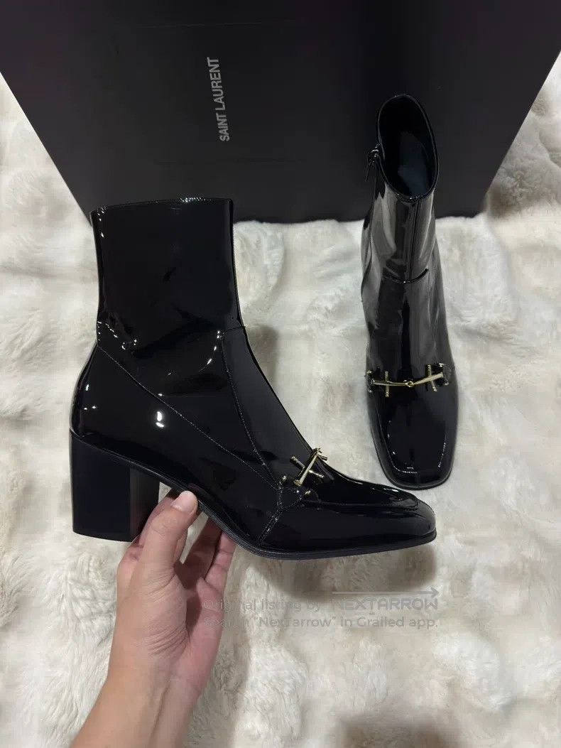 Saint Laurent Paris Saint Laurent Paris Black and Gold Men's Boots Size US 9 / EU 42 - 1 Thumbnail