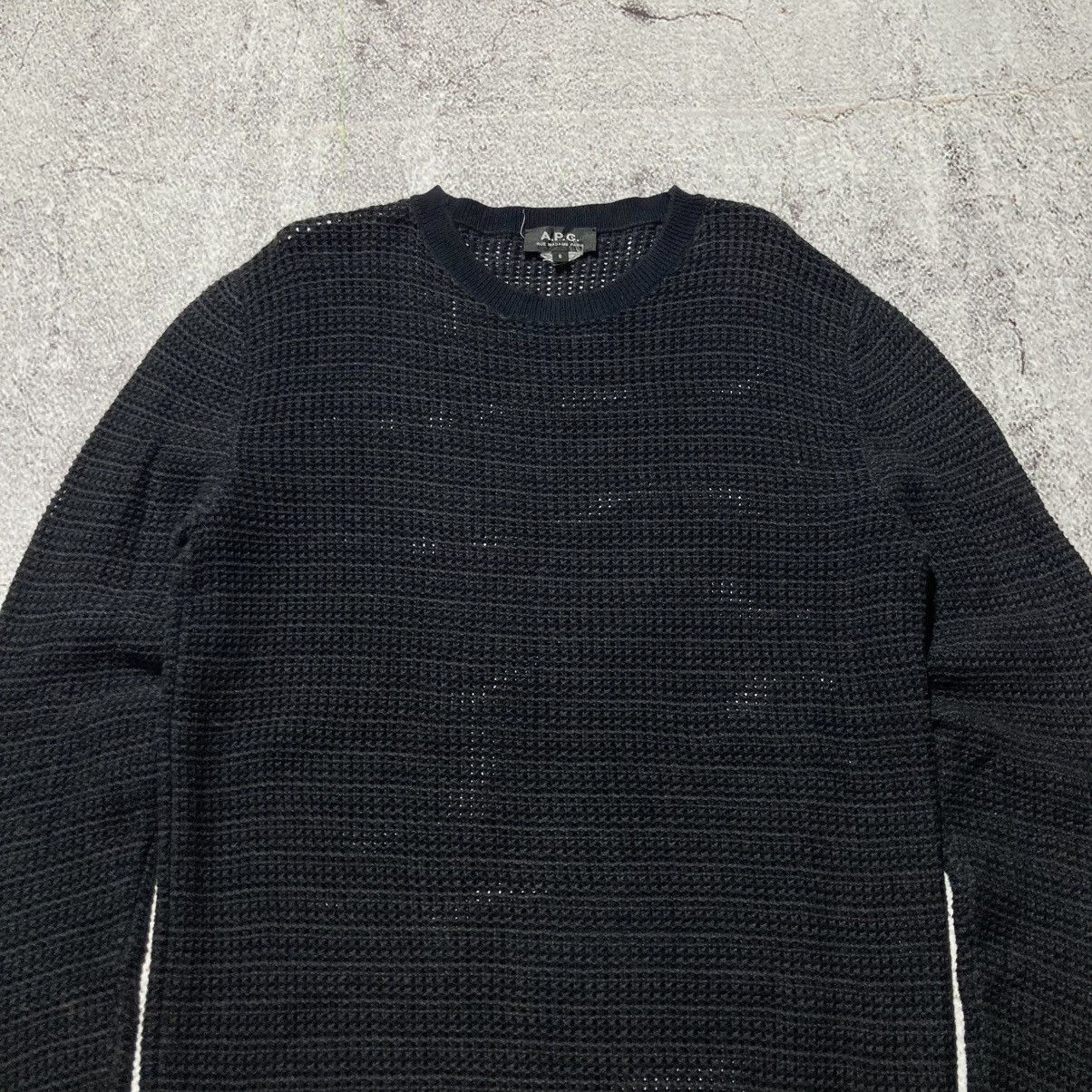 A.P.C. A.P.C. Semi-Sheer Transparency Knit Sweatshirt Charcoal Size US M / EU 48-50 / 2 - 2 Thumbnail