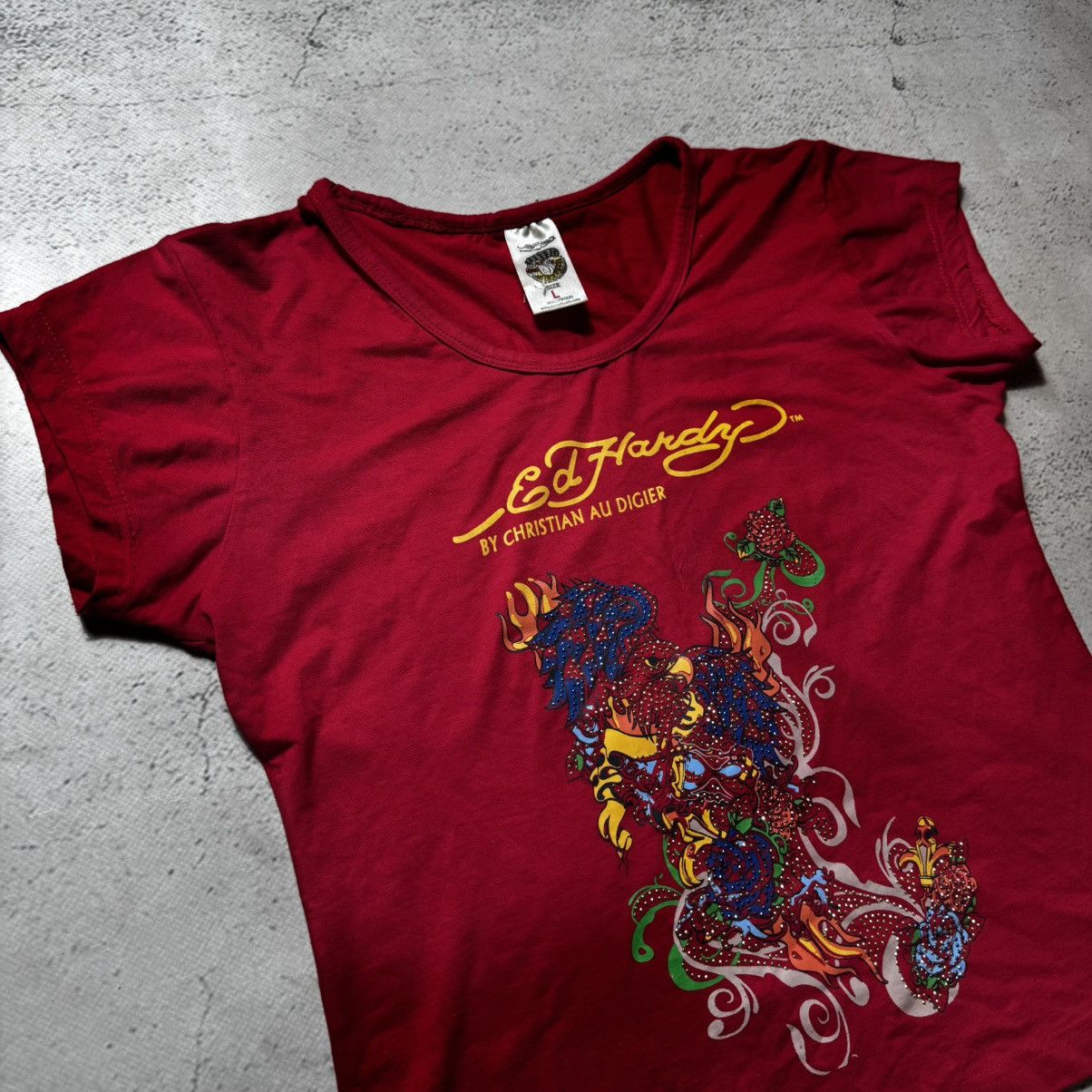 Ed Hardy vintage y2k ed hardy t shirt with fire flowers print Size L / US 10 / IT 46 - 2 Thumbnail
