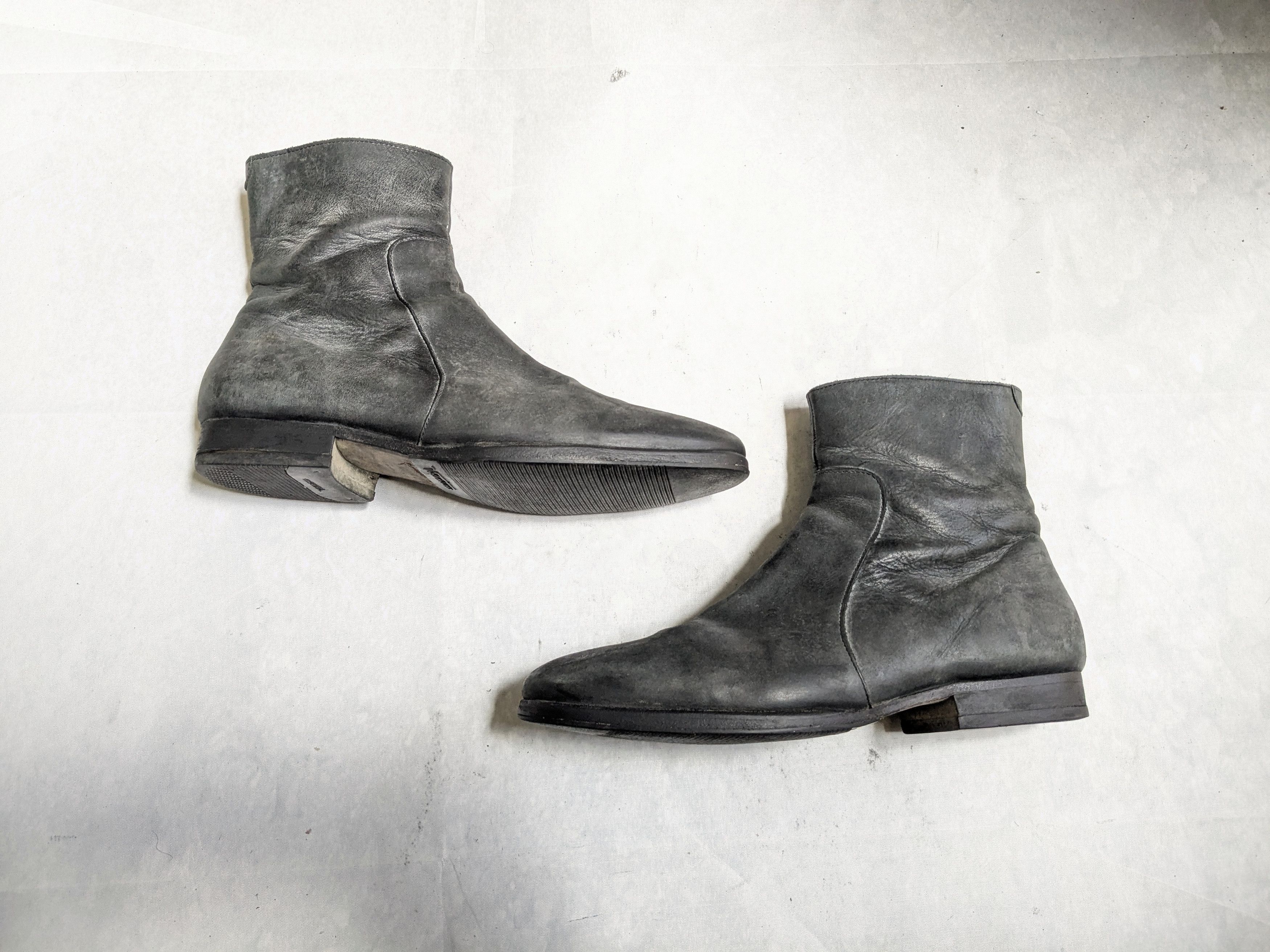 Maison Margiela Side Zip Boots H&M 9 42 Black Leather