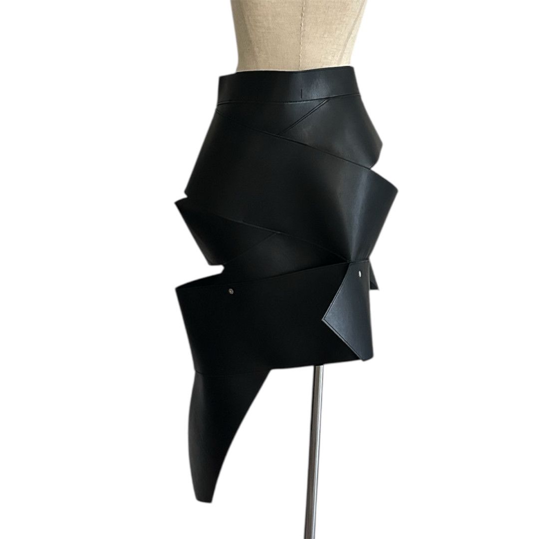 Junya Watanabe Junya Watanabe - Leather Wrap Midi Skirts Size 29" - 6 Thumbnail