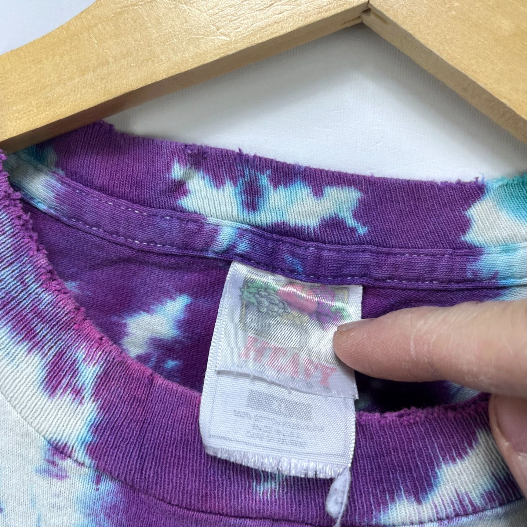 Fruit Of The Loom VINTAGE 90s Tie Dye Liquid AOP Single Stitch T Shirt Hippie XL Mens blue Size US XL / EU 56 / 4 - 5 Thumbnail