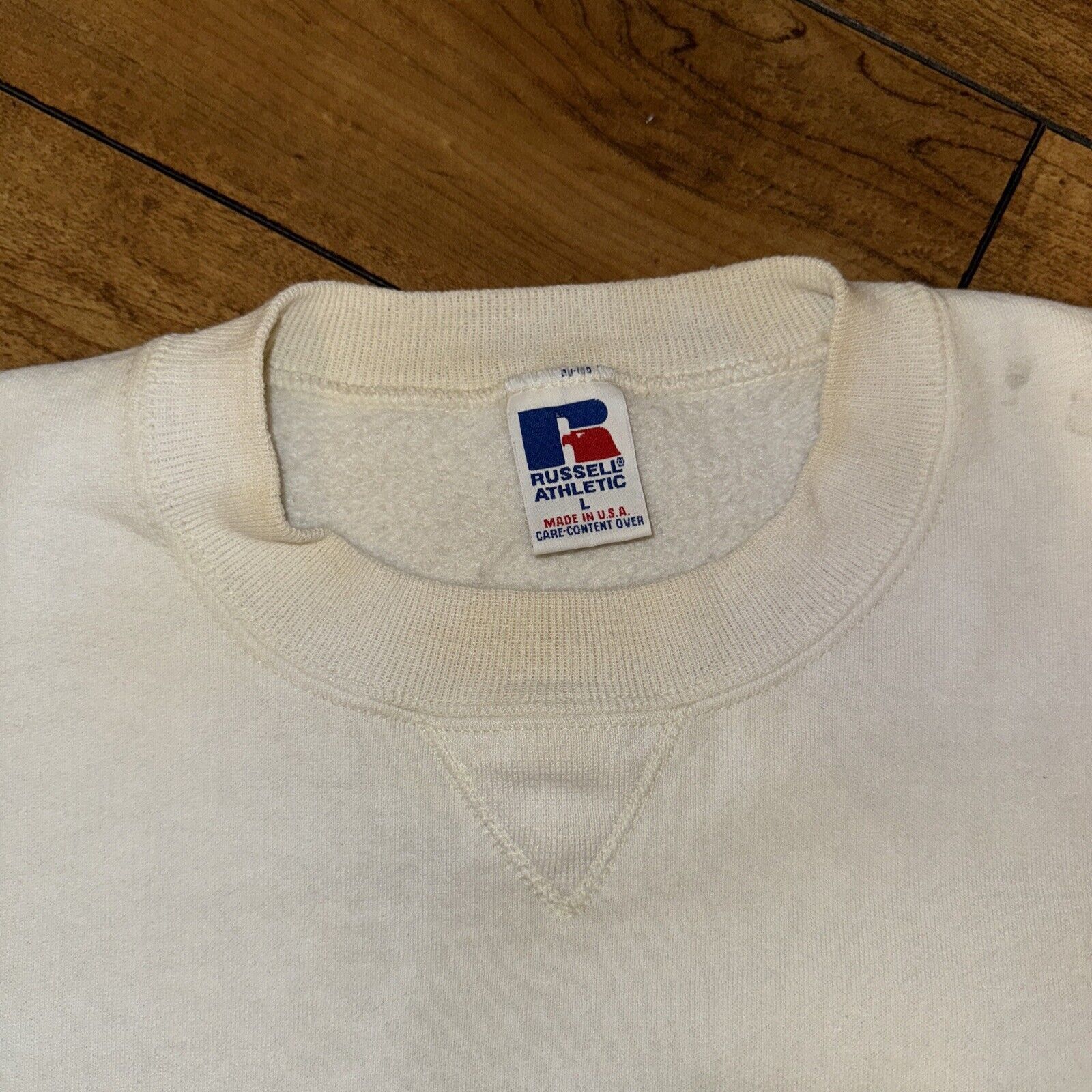 Champion × Russell Athletic × Vintage Russell Athletic Sweatshirt White L Made In USA 22x26 Size US L / EU 52-54 / 3 - 3 Thumbnail