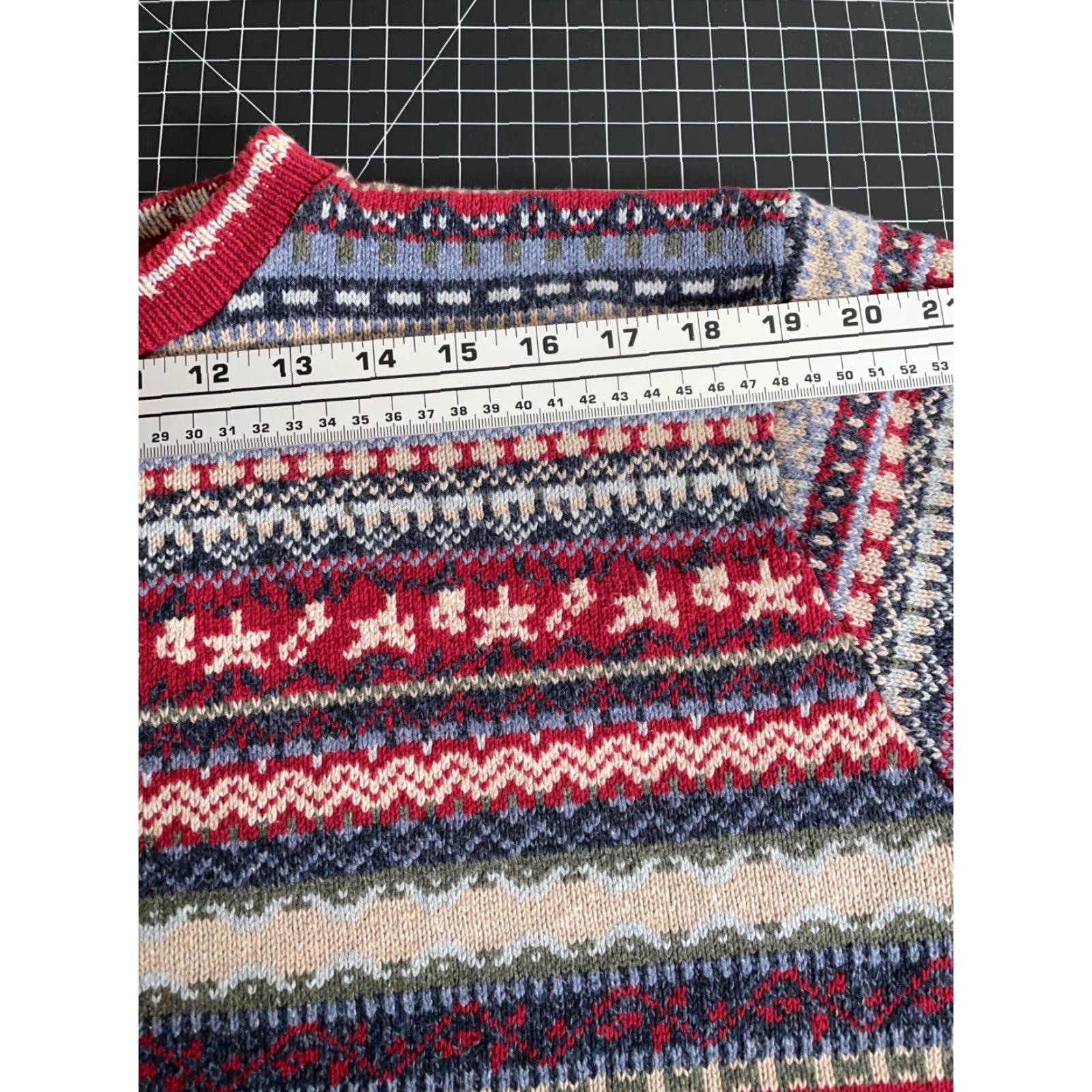 Eddie Bauer VINTAGE Eddie Bauer Sweater Women Large Red Knit Fair Isle Pullover 90s Casual Vintage Womens Size L / US 10 / IT 46 - 7 Thumbnail
