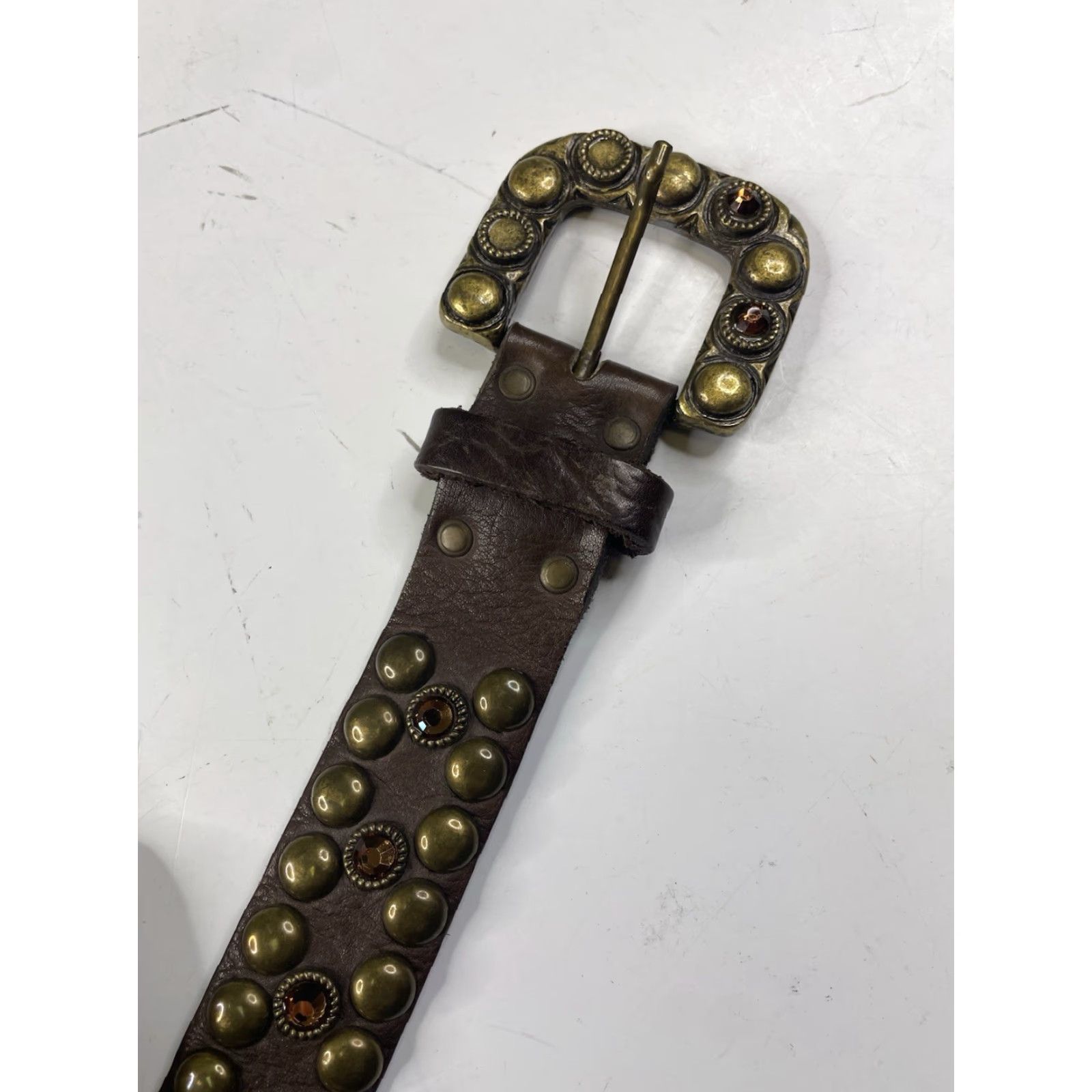 Vintage VINTAGE LEATHEROCK Studded Belt Leather Black Women Size 37 Rock Belt Accessories Womens Mens Girls Size ONE SIZE - 2 Thumbnail