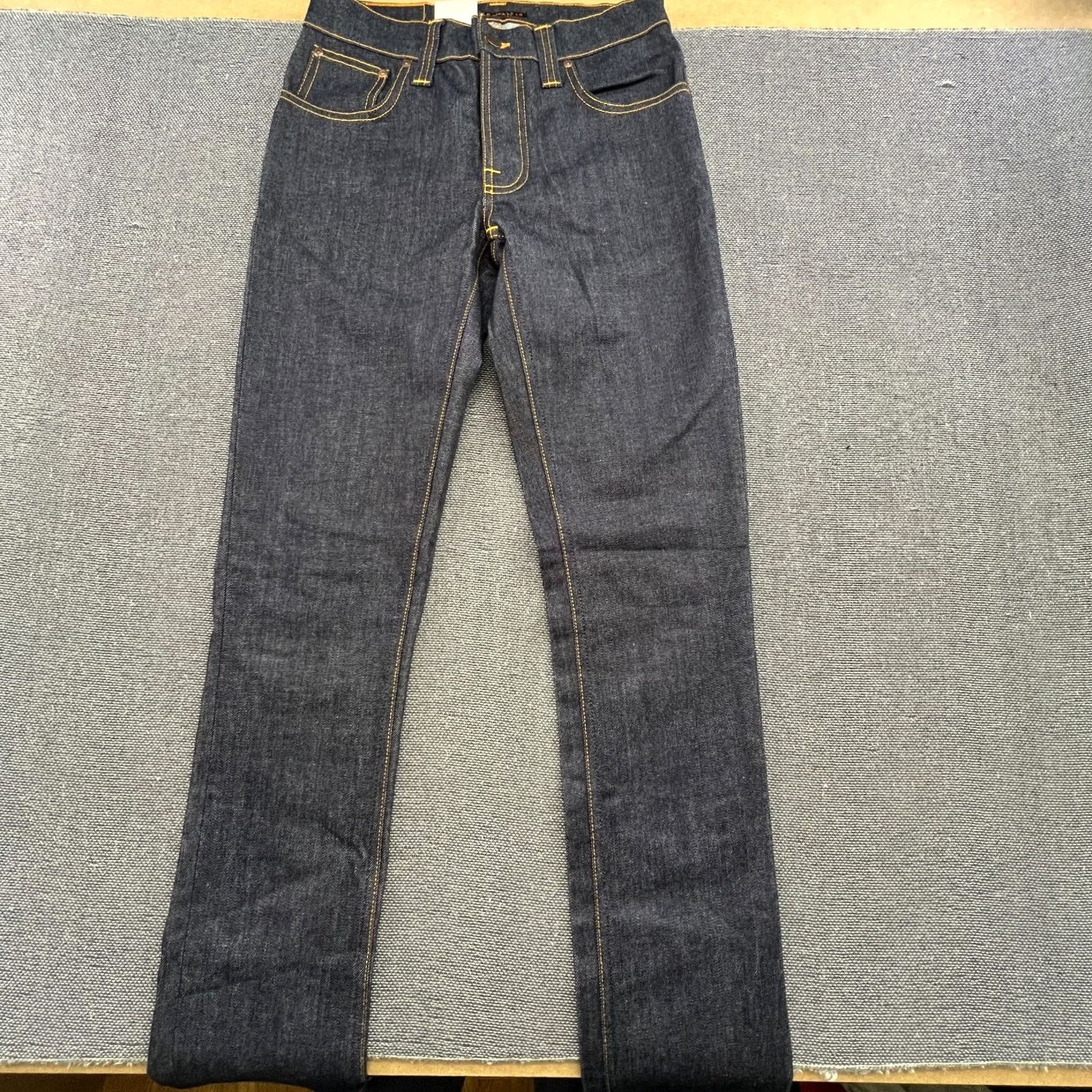 Nudie Jeans Nudie Jeans Grim Tim Mens Jeans W30 L32 Navy Blue Denim Straight Button Fly 30 32 Regular Cotton Denim Vintage No 90s (If applicable) Size US 30 / EU 46 - 3 Thumbnail