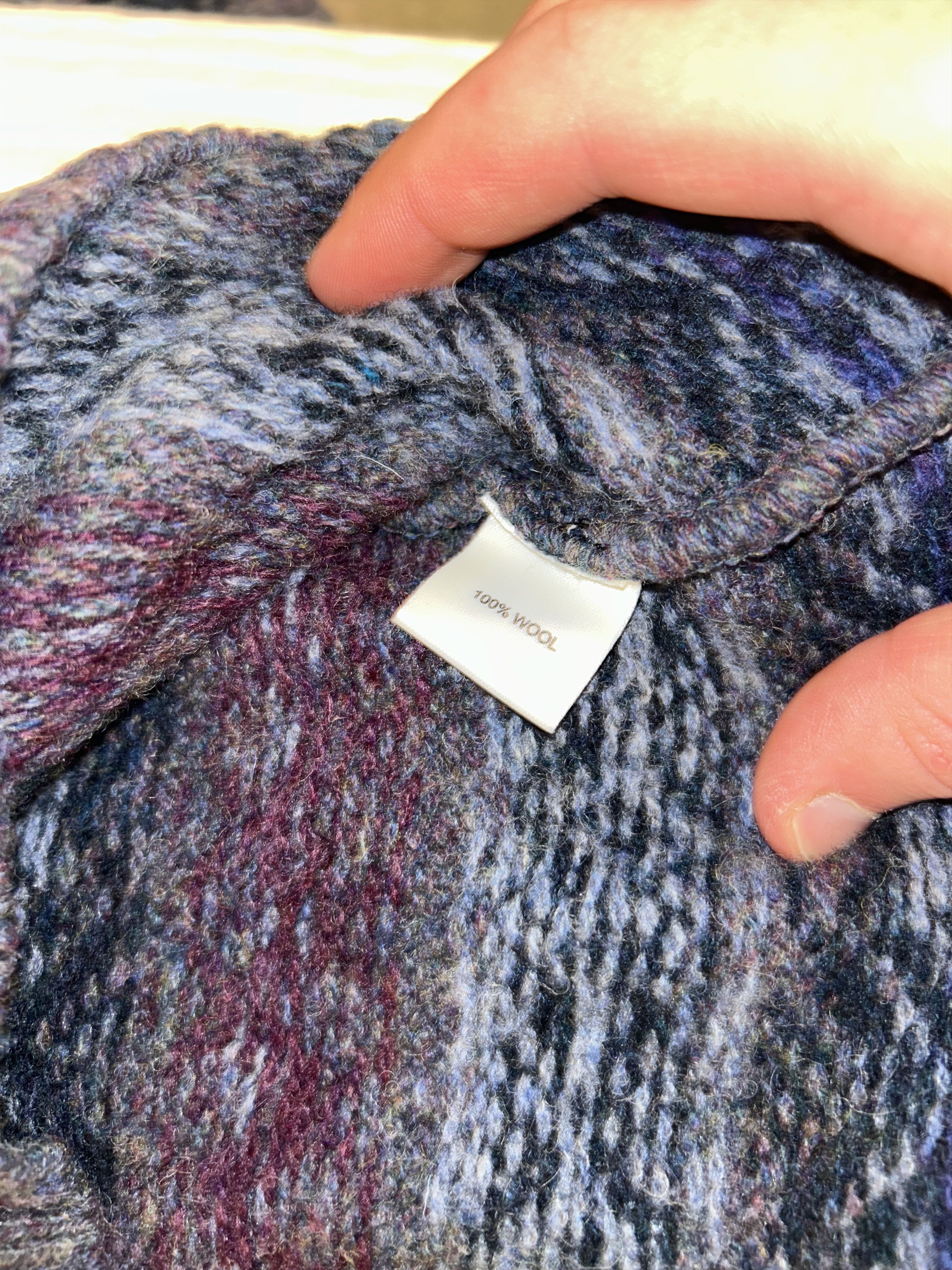 Harley of Scotland Harley of Scotland 100% Wool Blue Fair Isle Stripe Sweater Size US L / EU 52-54 / 3 - 4 Thumbnail