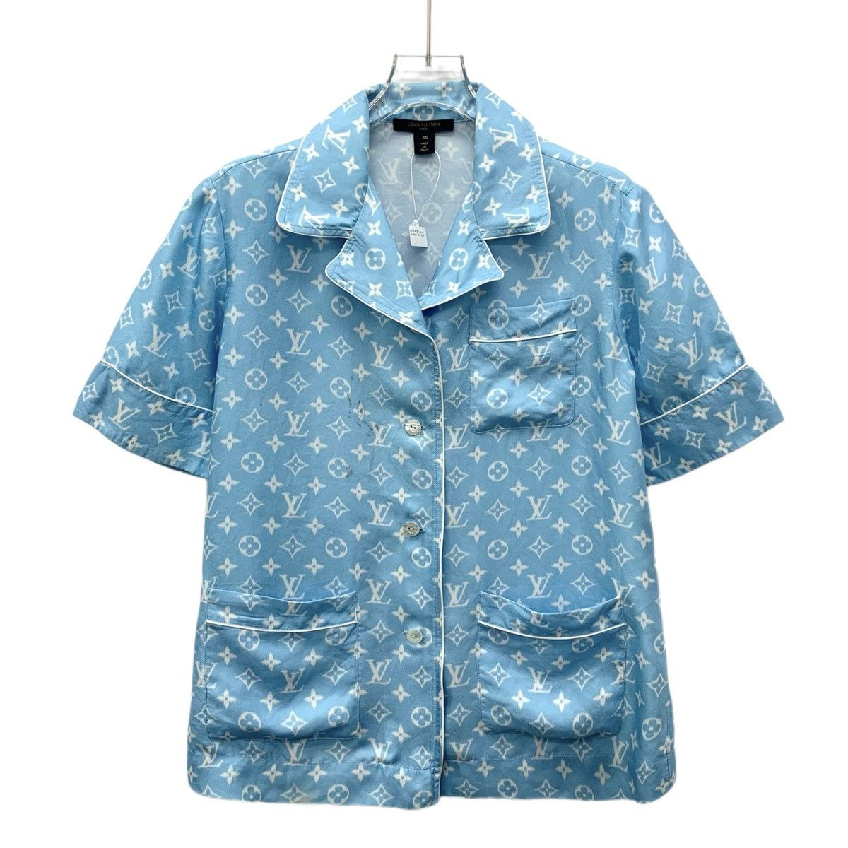 Louis Vuitton Louis Vuitton Monogram Silk Short Sleeve Shirt K26WX Size S / US 4 / IT 40 - 1 Thumbnail