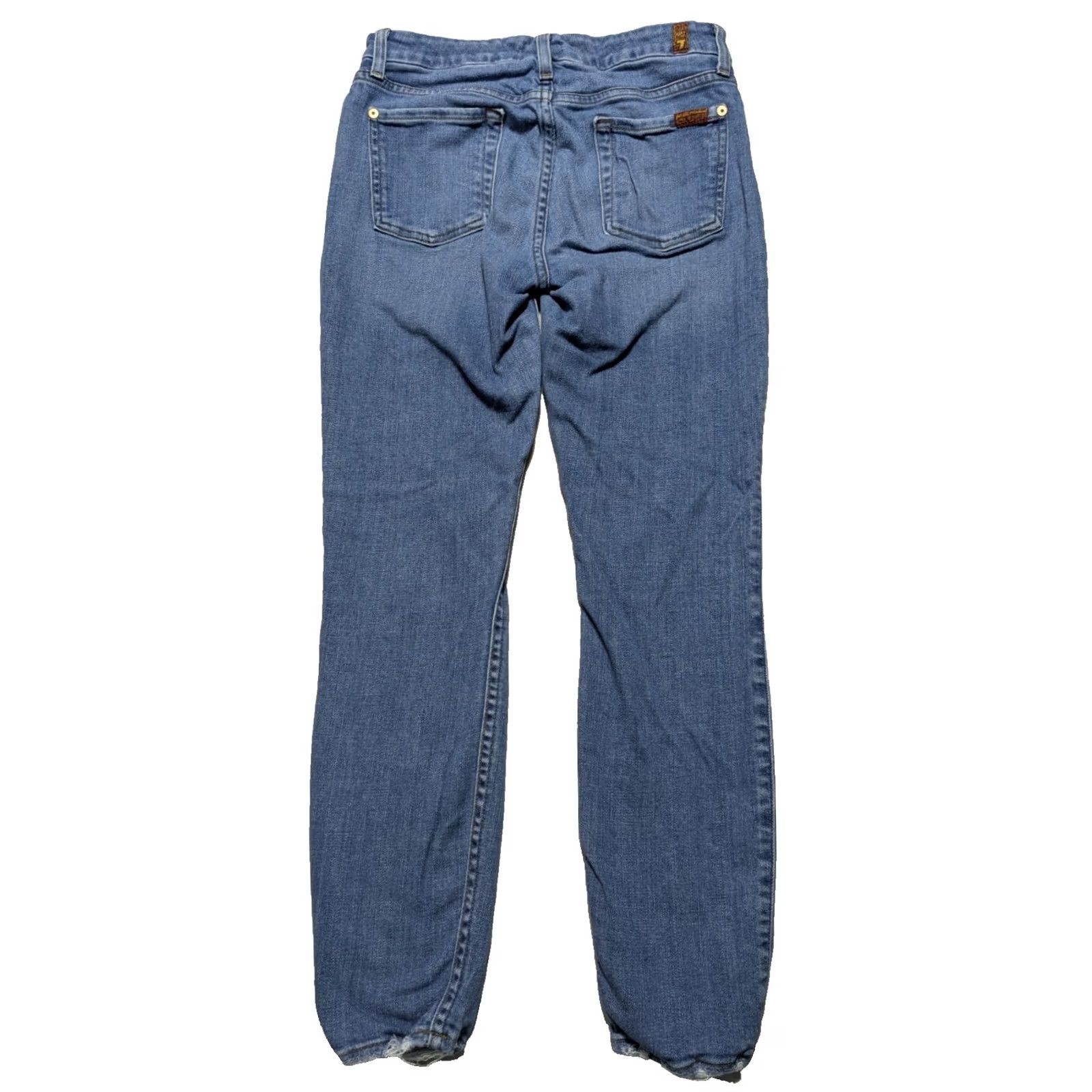 7 For All Mankind 7 For All Mankind The Ankle Skinny Jeans Women 26 Stretch Denim Blue MADE USA 27 in Waist 27 in Inseam Slim Fit Feminine Comfort Size 26" / US 2 / IT 38 - 2 Thumbnail